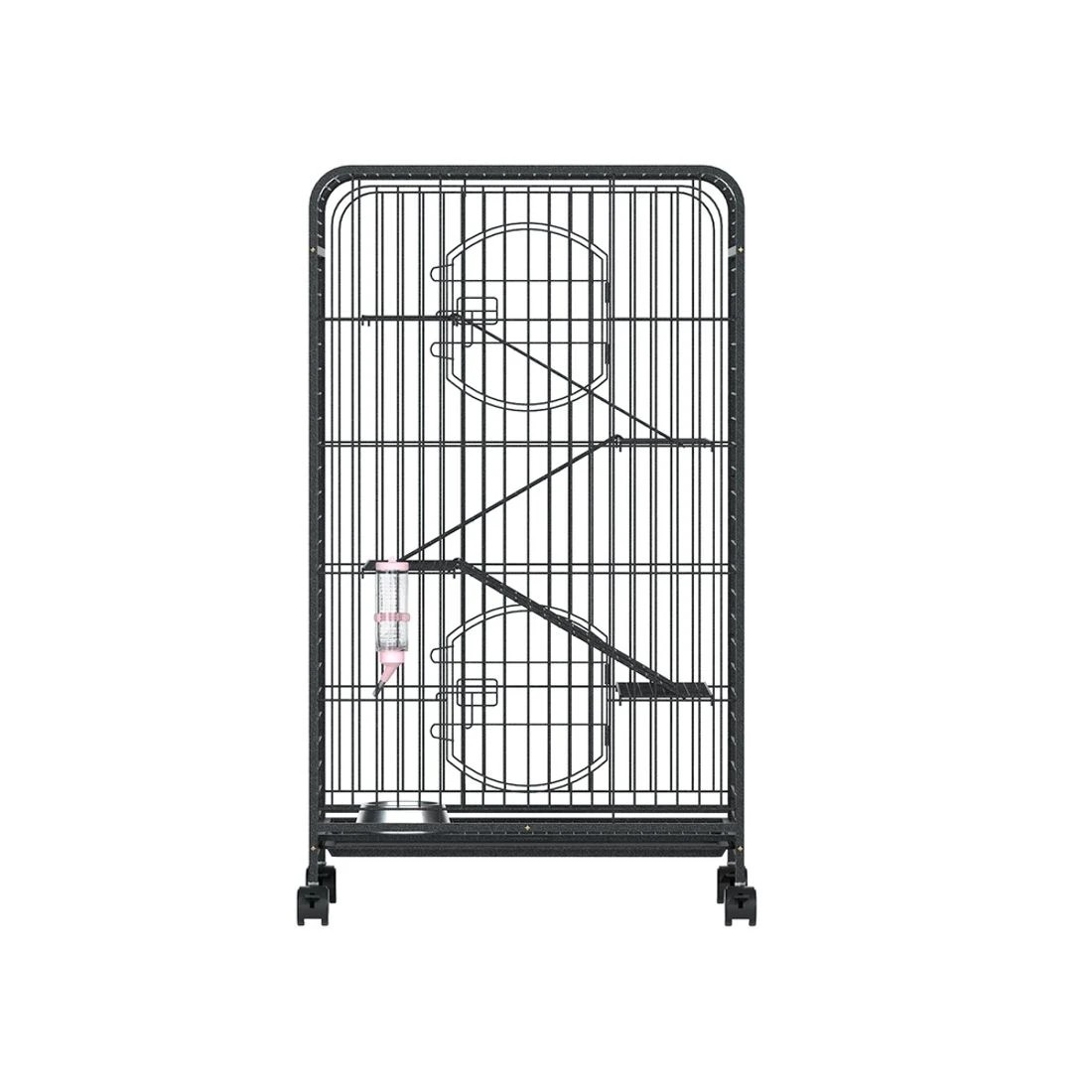 3 i.Pet Rabbit Cage Indoor Hutch Guinea Pig Bird Ferret Cat Hamster 110cm 4 Level - Black, 3 of 6