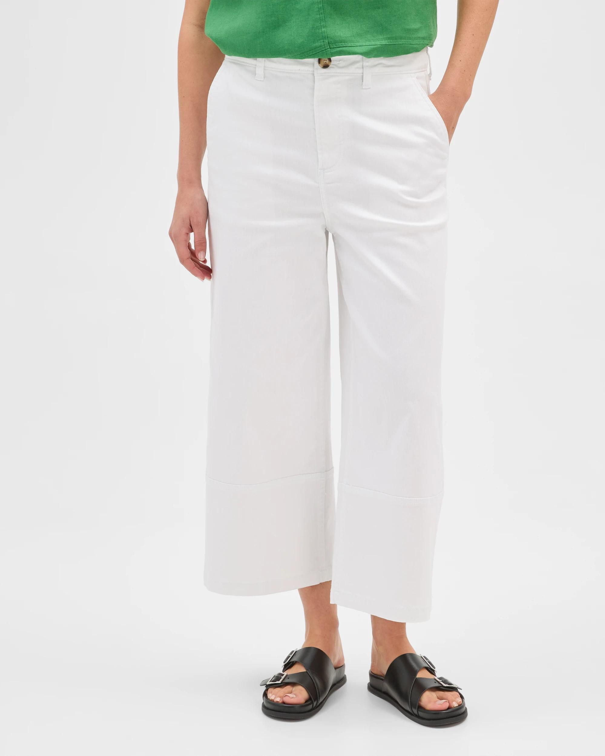 3 Target Woman Australian Cotton Blend Stretch Twill Cropped Pants WHITE, 3 of 7