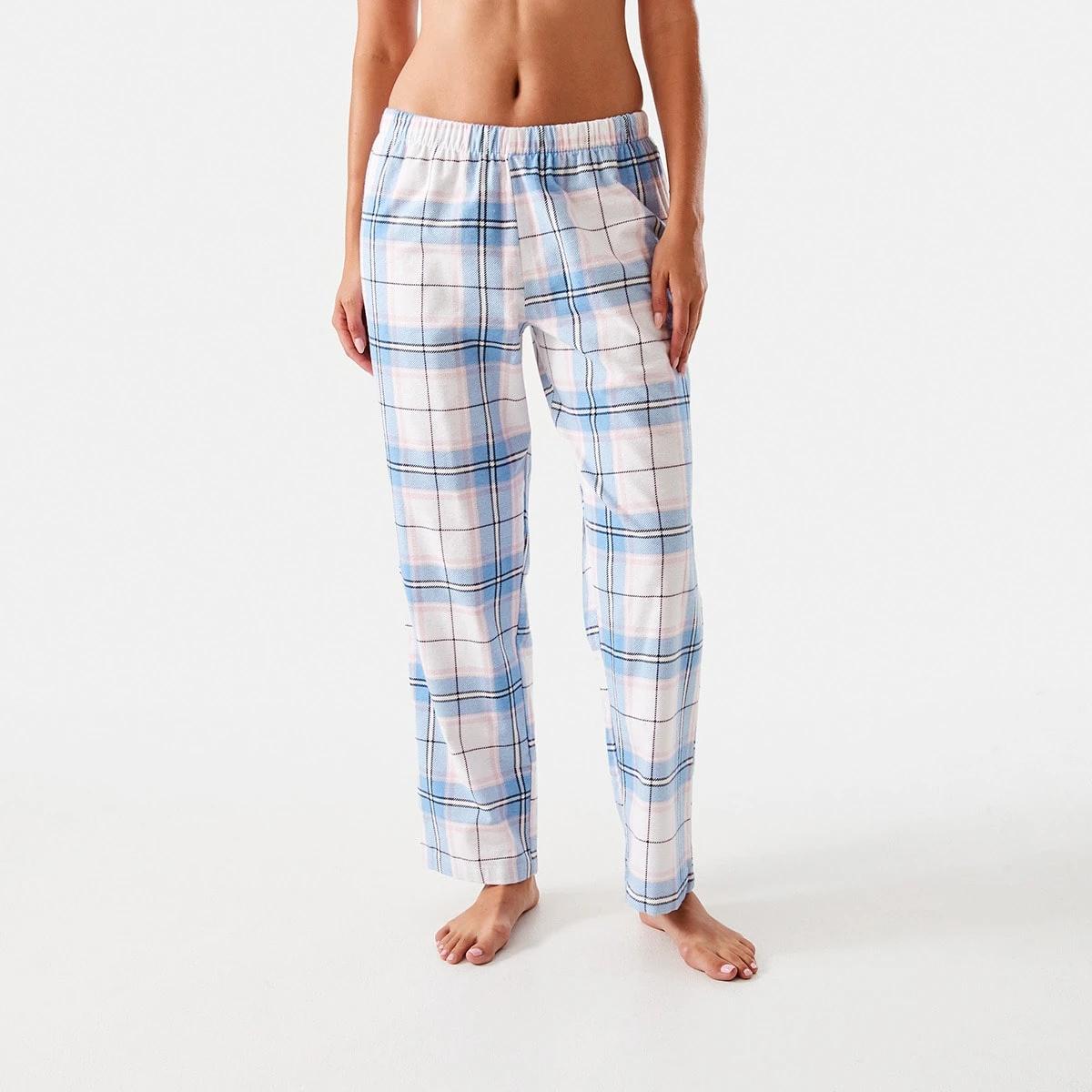1 Printed Flannel Pants White Chk, 1 of 5