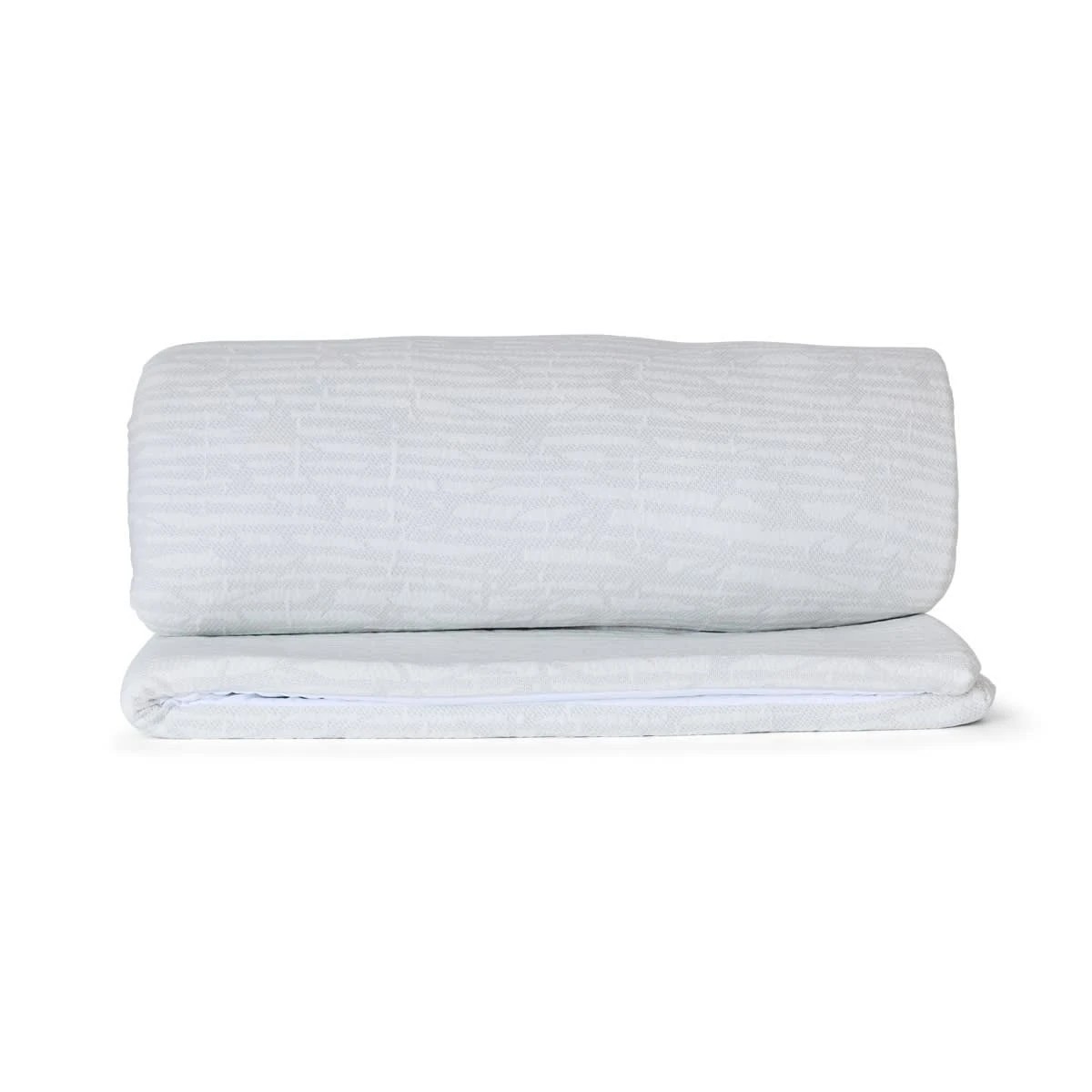 5 Memory Foam Mattress Topper with Skirt - King Bed, White and Grey, 5 of 10