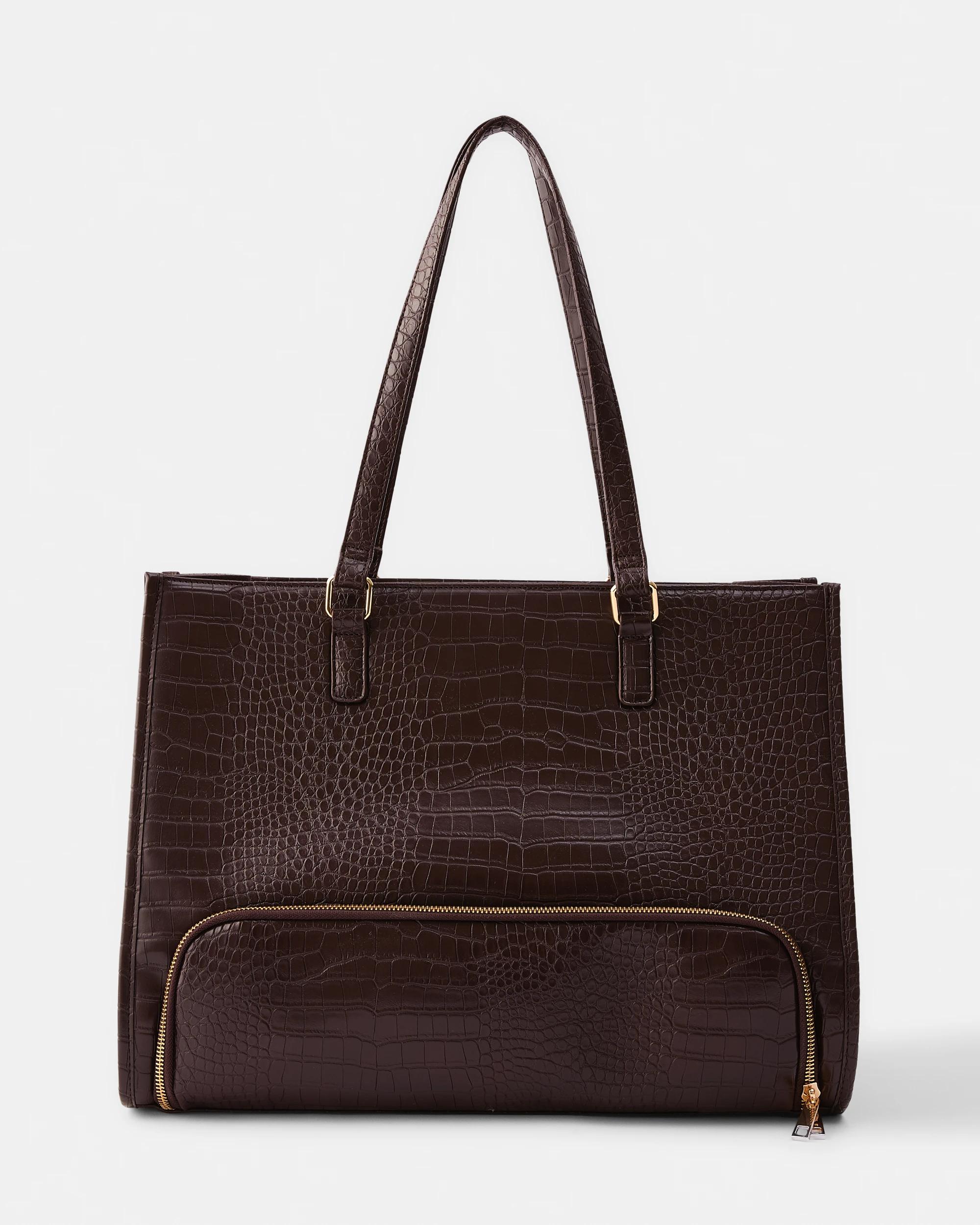 1 2-in-1 Work Tote Bag Deep Fudge, 1 of 10