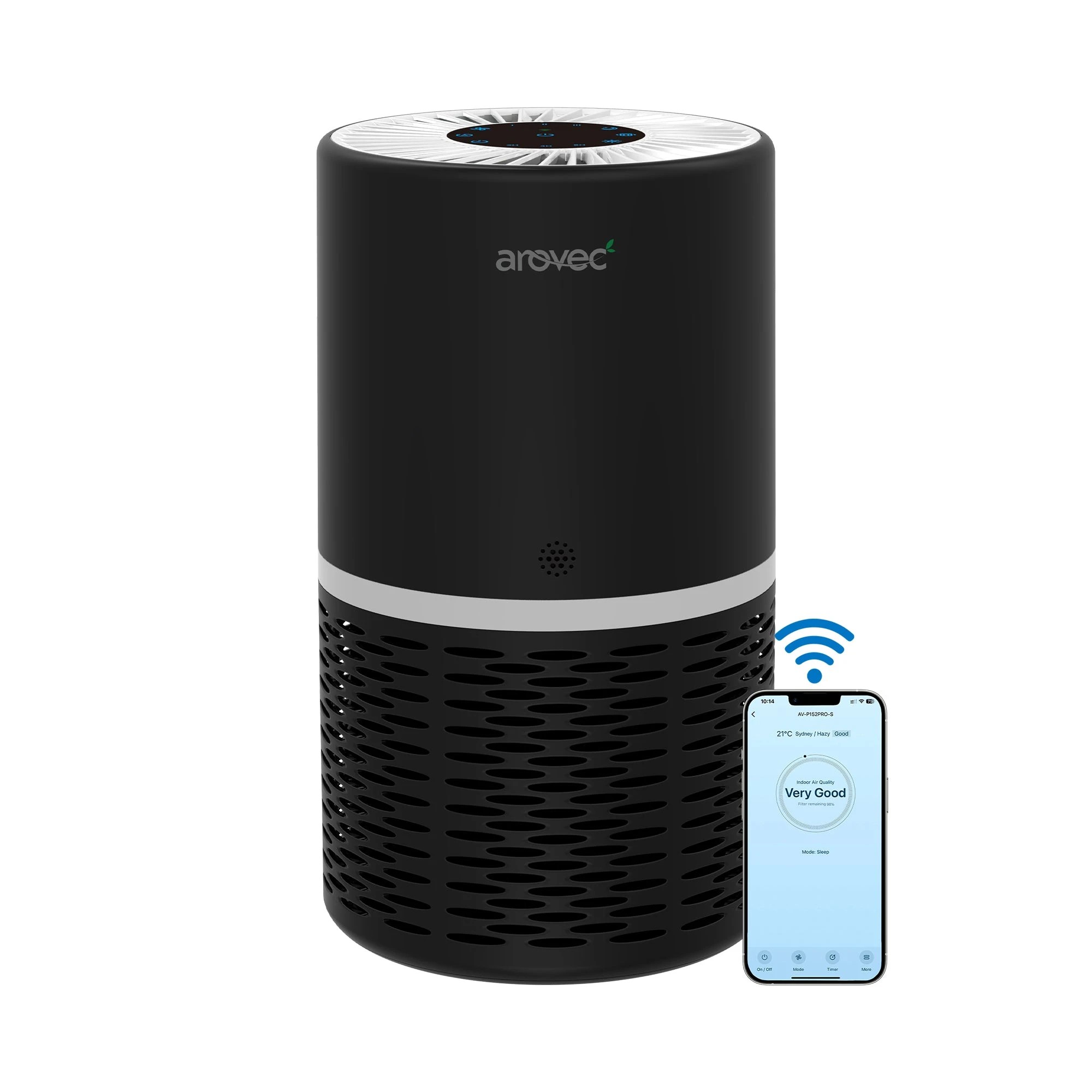 1 Arovec Air Purifier Smart H13 True HEPA for Bedroom WiFi BriSync Smart App Control Black, 1 of 1