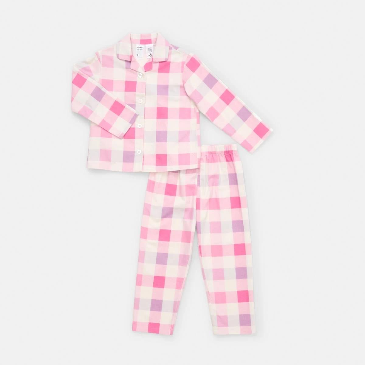 6 Flannelette Pyjama Set Pnk Check2, 6 of 9