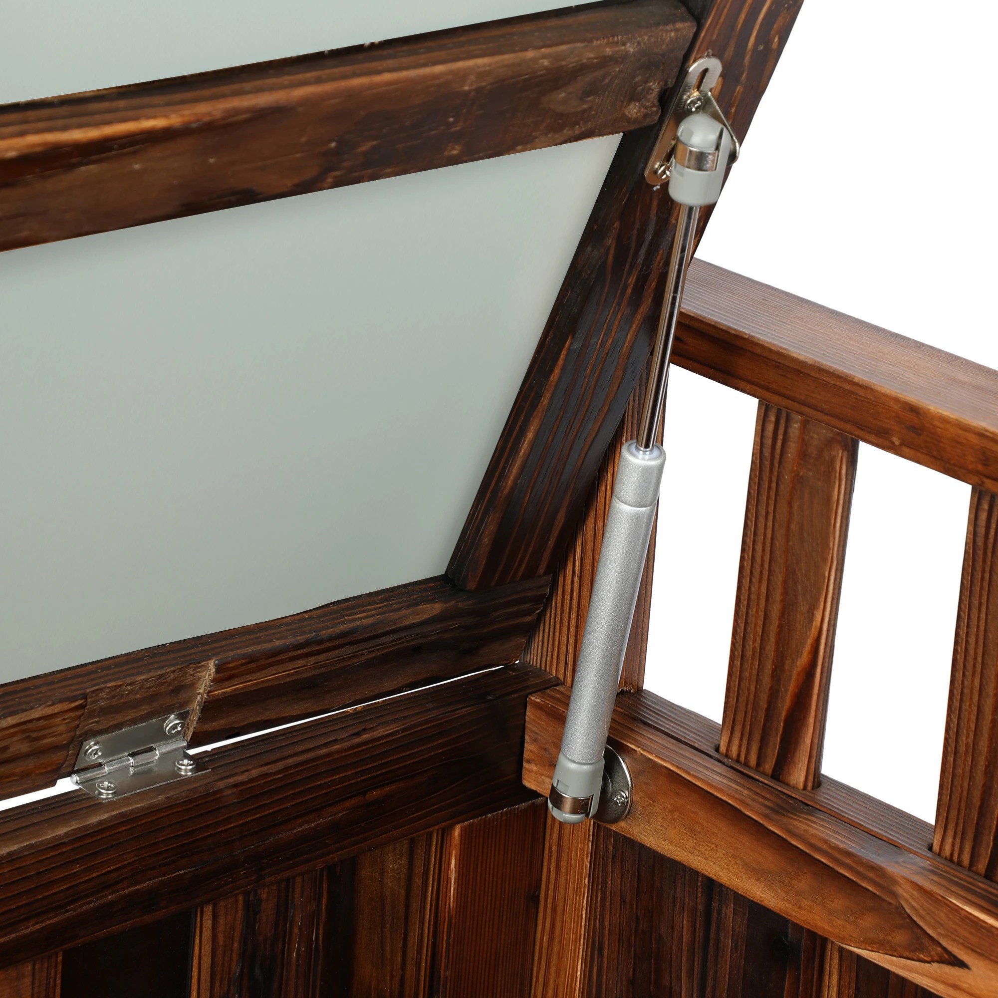 6 Livsip Outdoor Storage Box Garden Bench Wooden Chest Tool Container Cabinet XL - Charcoal, 6 of 7