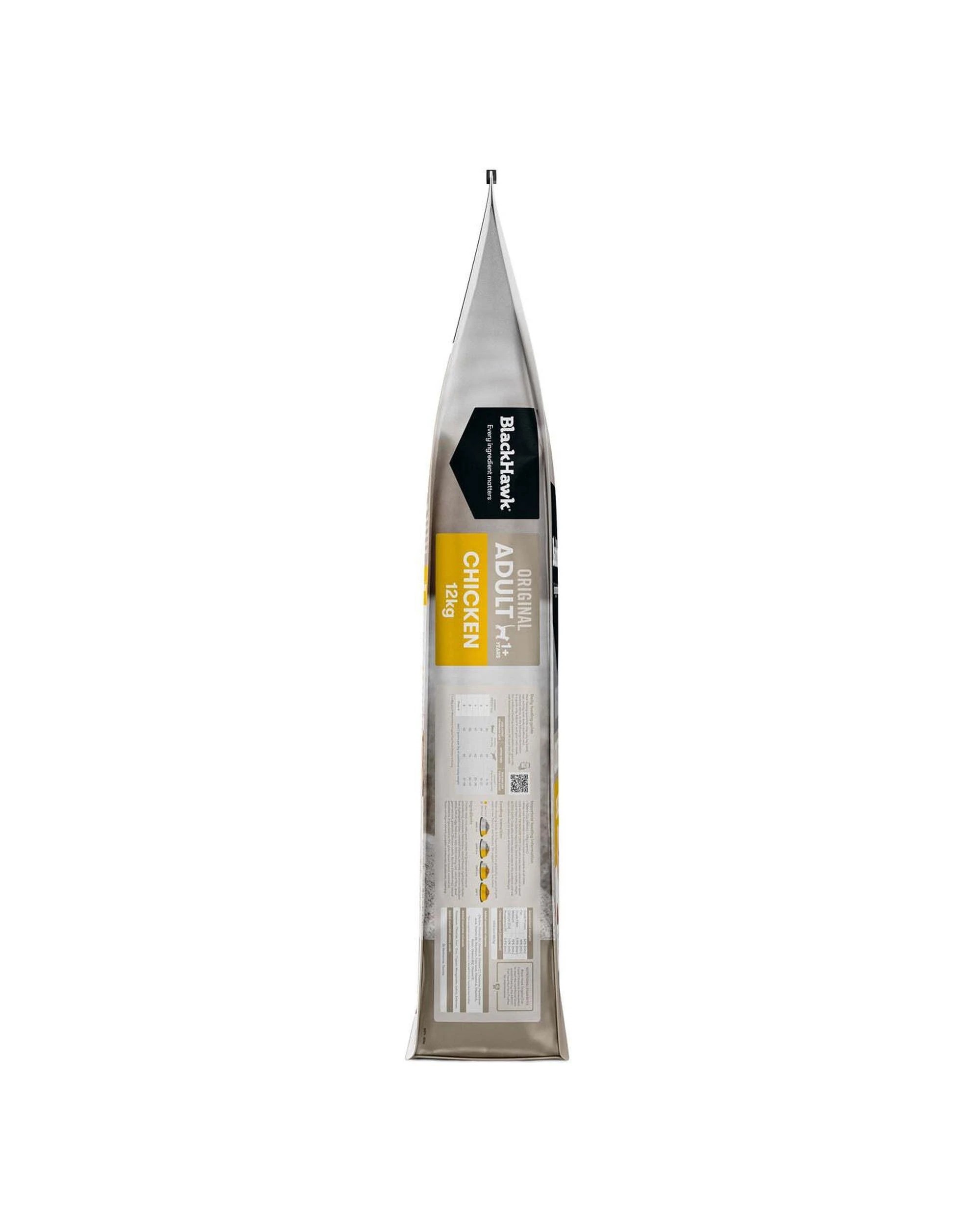 3 Black Hawk Adult 1+ Complete & Balanced Dry Cat Food Original Chicken 12kg, 3 of 4