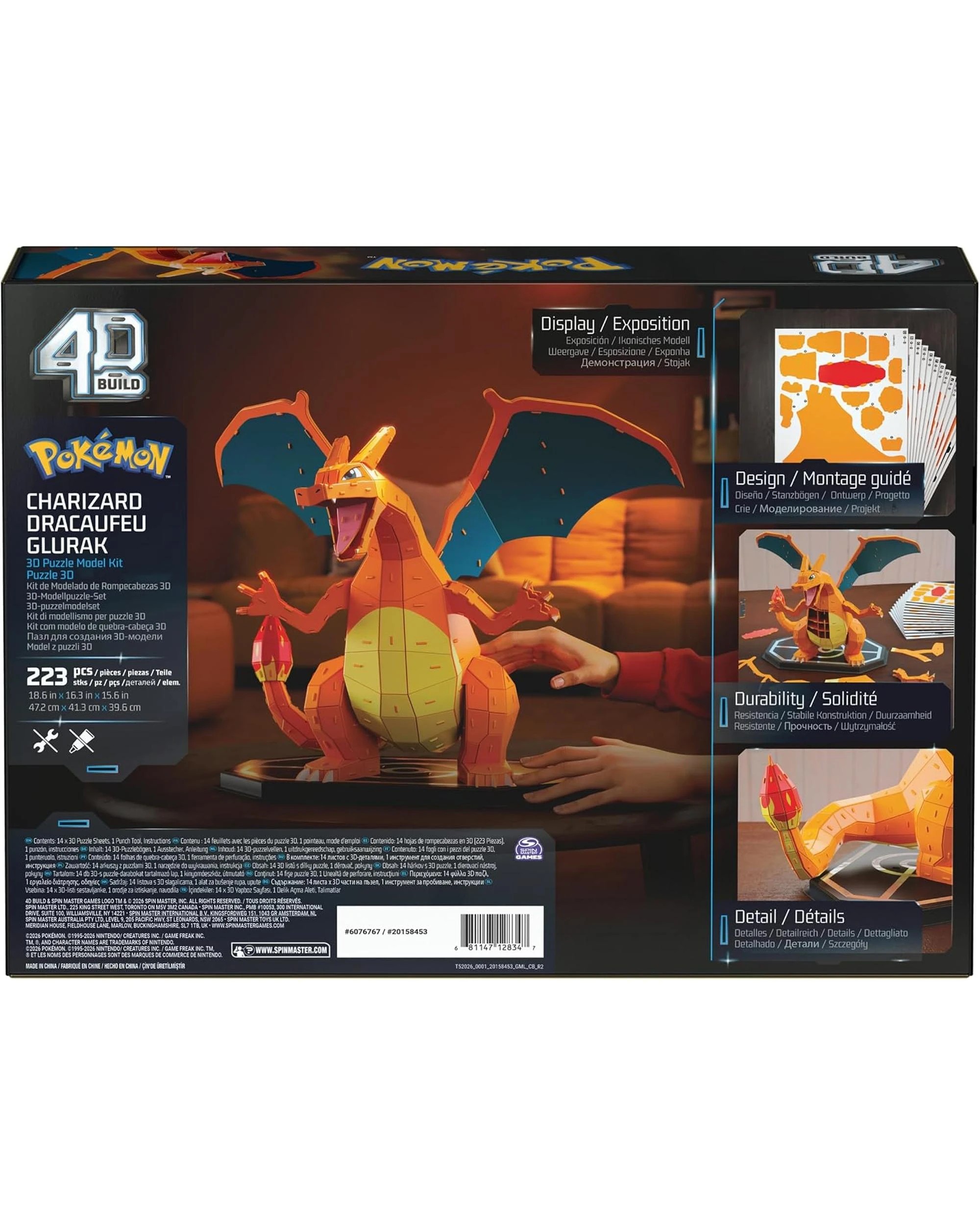 8 4D Build Pokemon Charizard Model Kit, 8 of 9