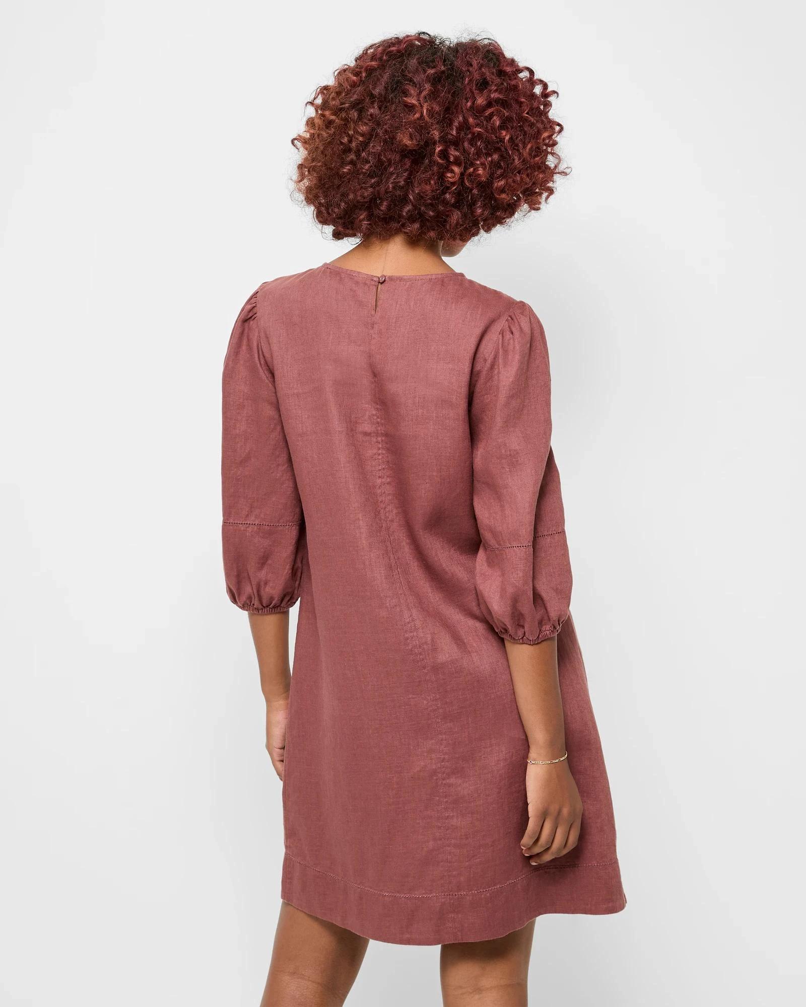 4 Target Petites Petites European Linen Mini Dress CAROB, 4 of 5