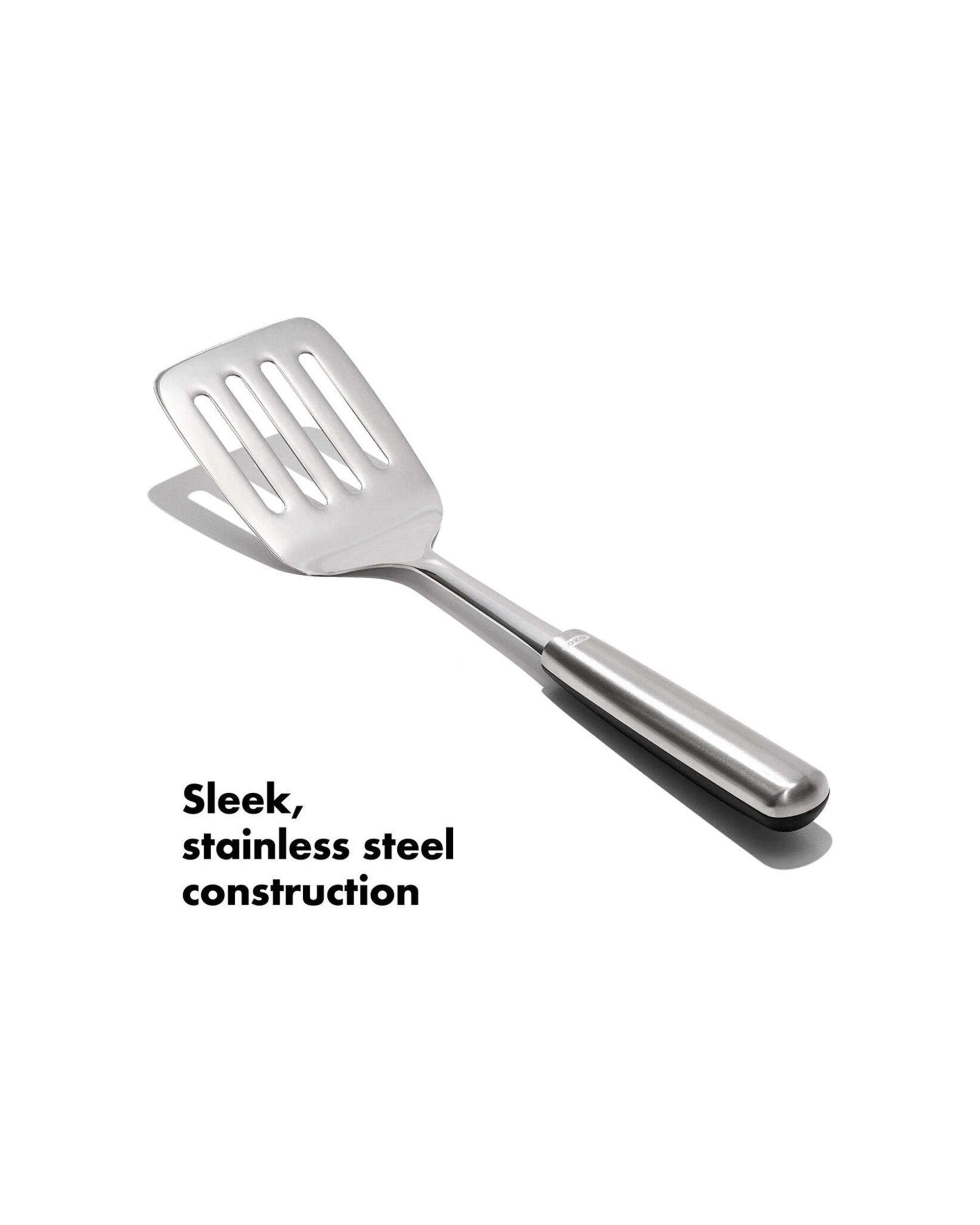 1 Oxo Stainless Steel Cooking Turner Non-slip Ergonomic Handle Dishwasher Safe - Silver, 1 of 6