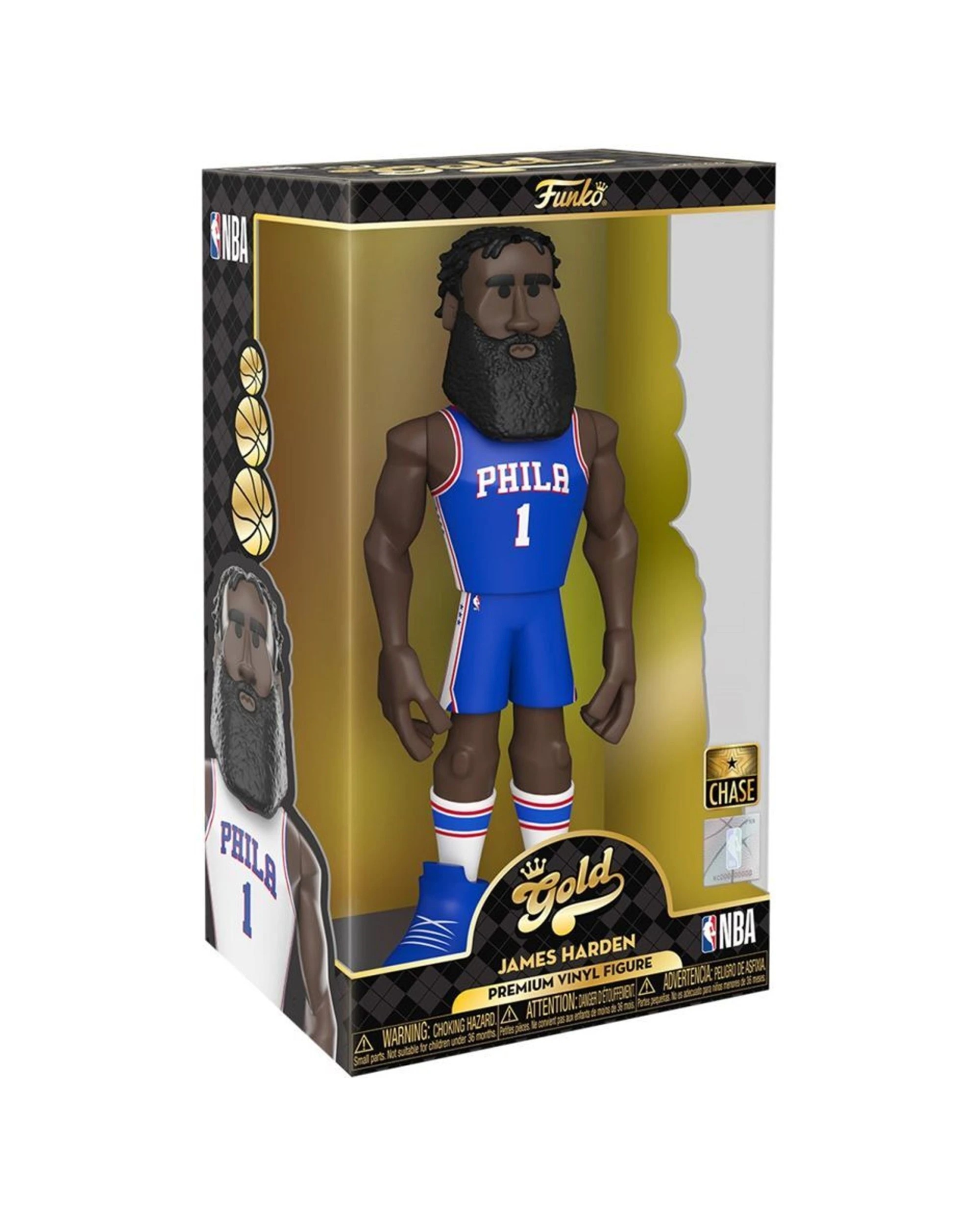 3 NBA Basketball James Harden Vinyl Action Figure 12in Posable Display Box - White, 3 of 4
