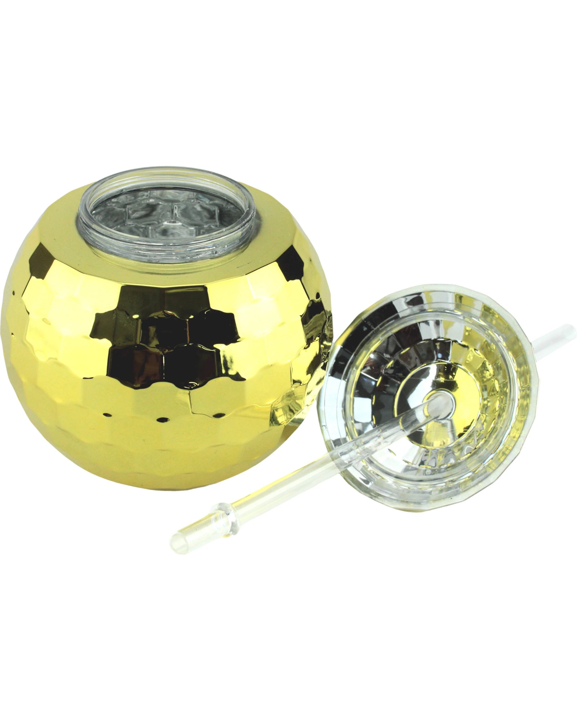 2 Party Maker Disco Ball Novelty Cup with Straw - Gold, 2 of 3