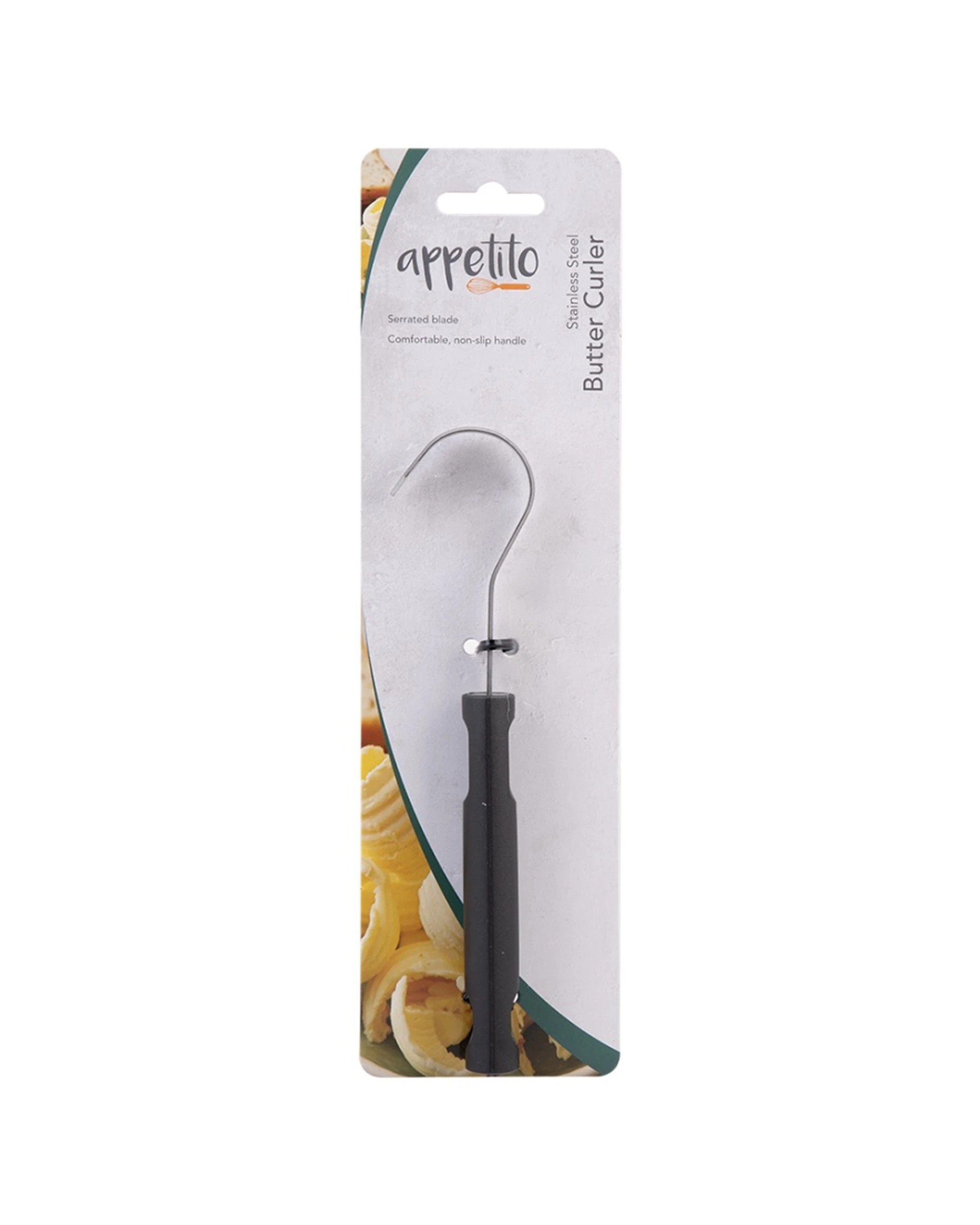 2 Appetito 2PK Stainless Steel Butter Curler Kitchen Tool With Non Slip Handl - Black, 2 of 4