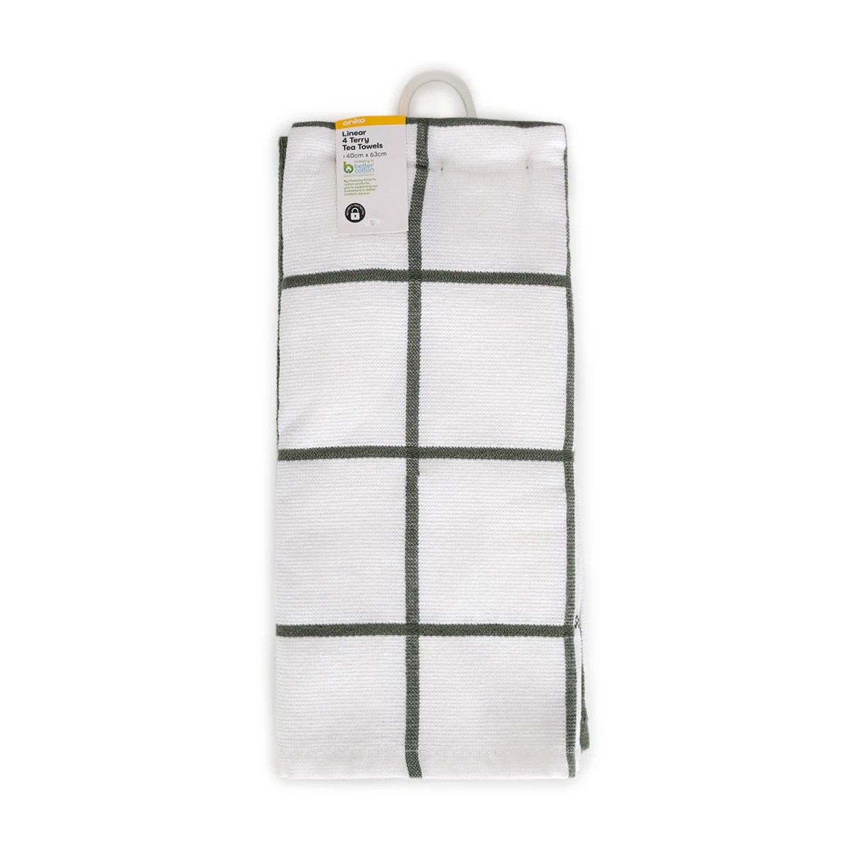 7 4 Pack Green Linear Terry Tea Towels, 7 of 7