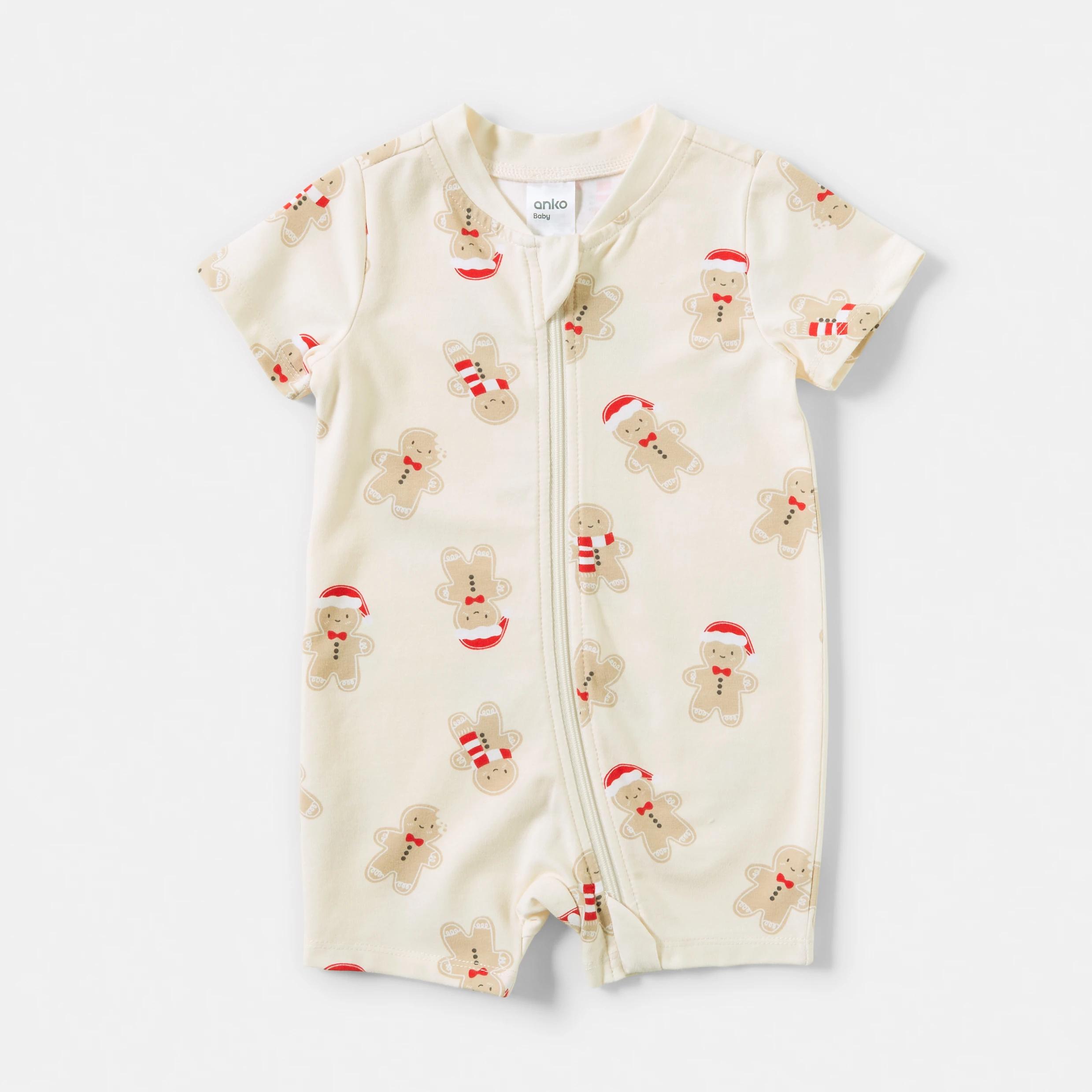 1 Christmas Zip Romper CHALK GINGERBREAD, 1 of 3