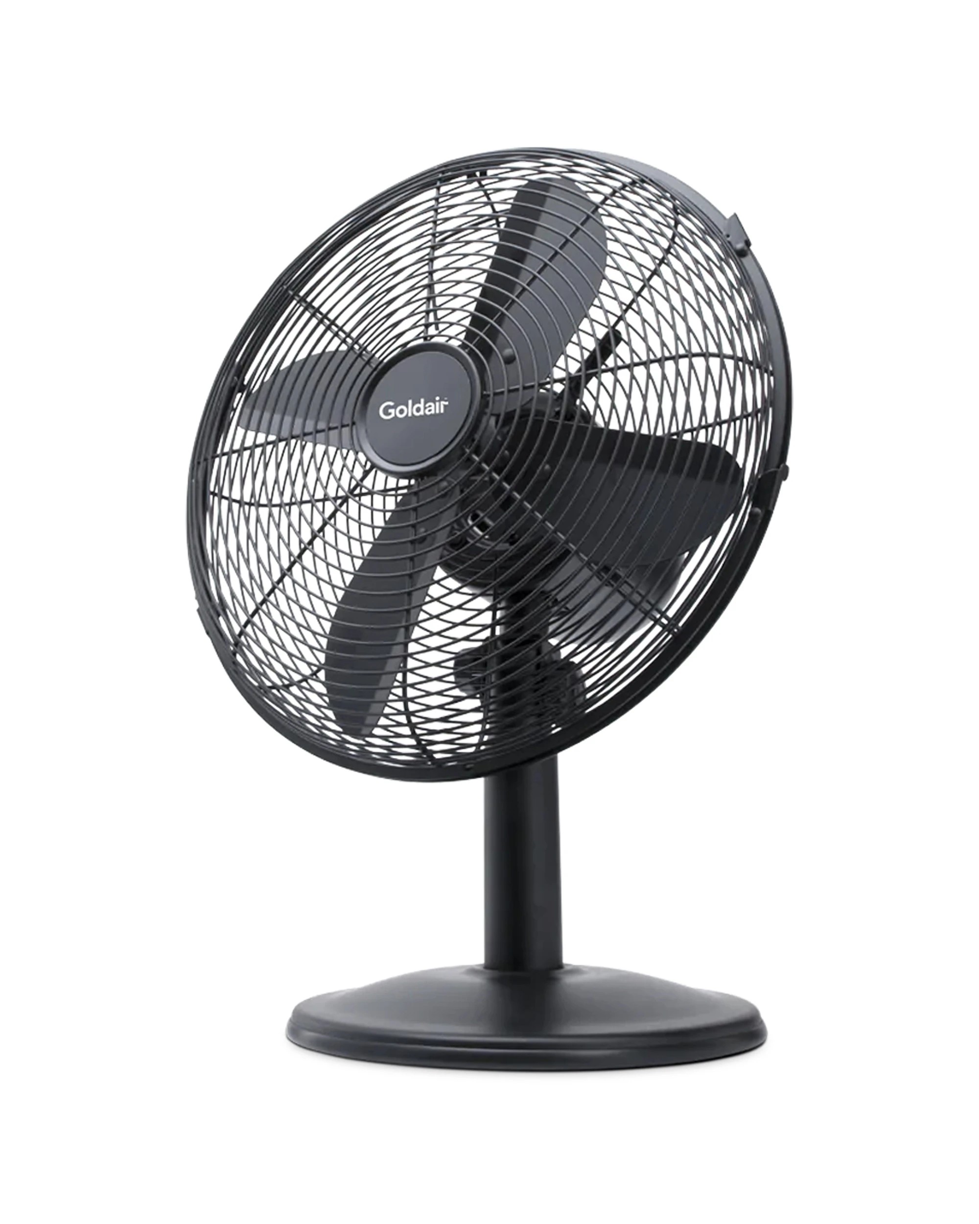 1 Goldair 3-speed 35w Oscillating Metal 30cm Desk Cooling  Fan Tilt Matte - Black, 1 of 3