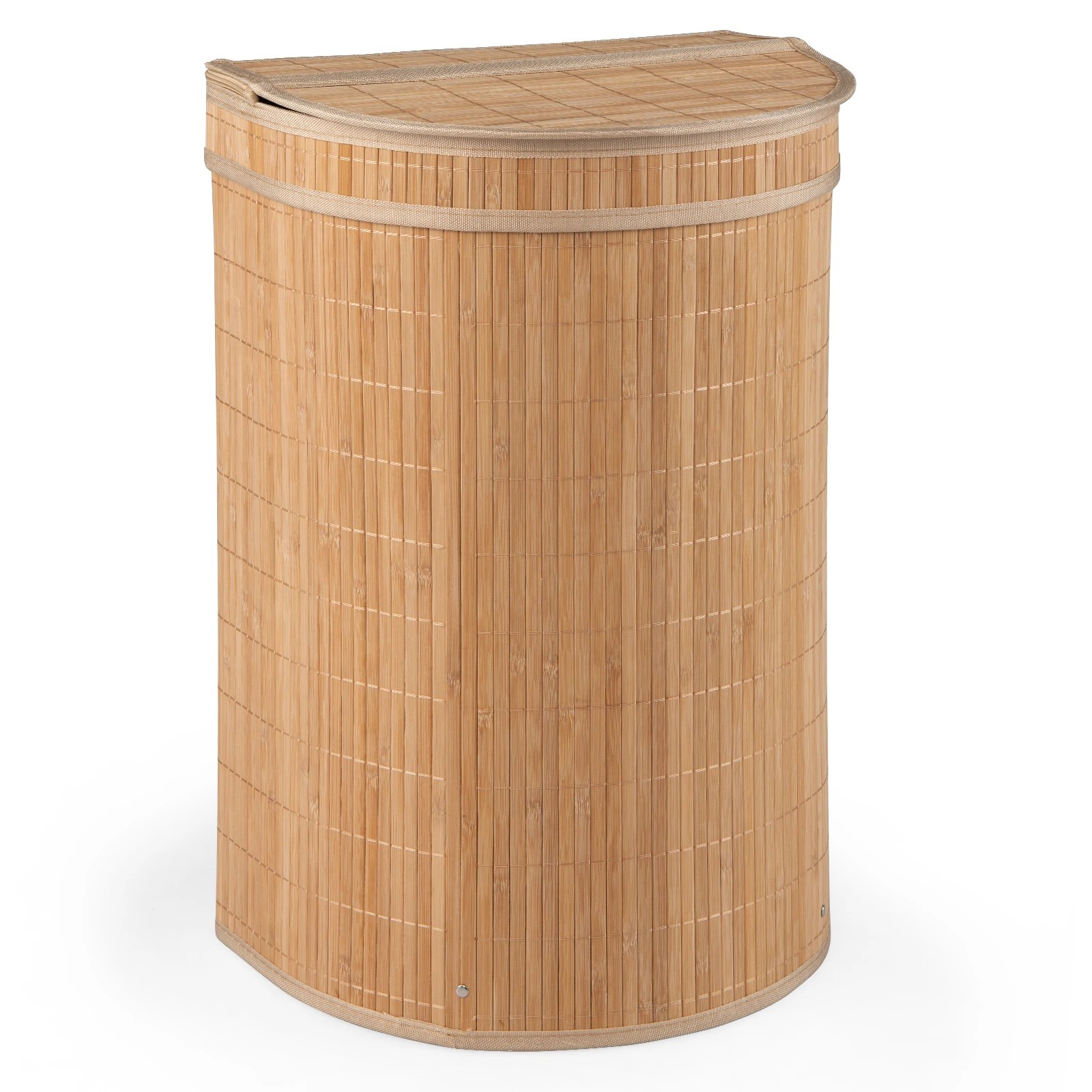 6 Costway 60L Bamboo Laundry Hamper w/Zippered Lid Clothes Hamper - Natural, 6 of 6