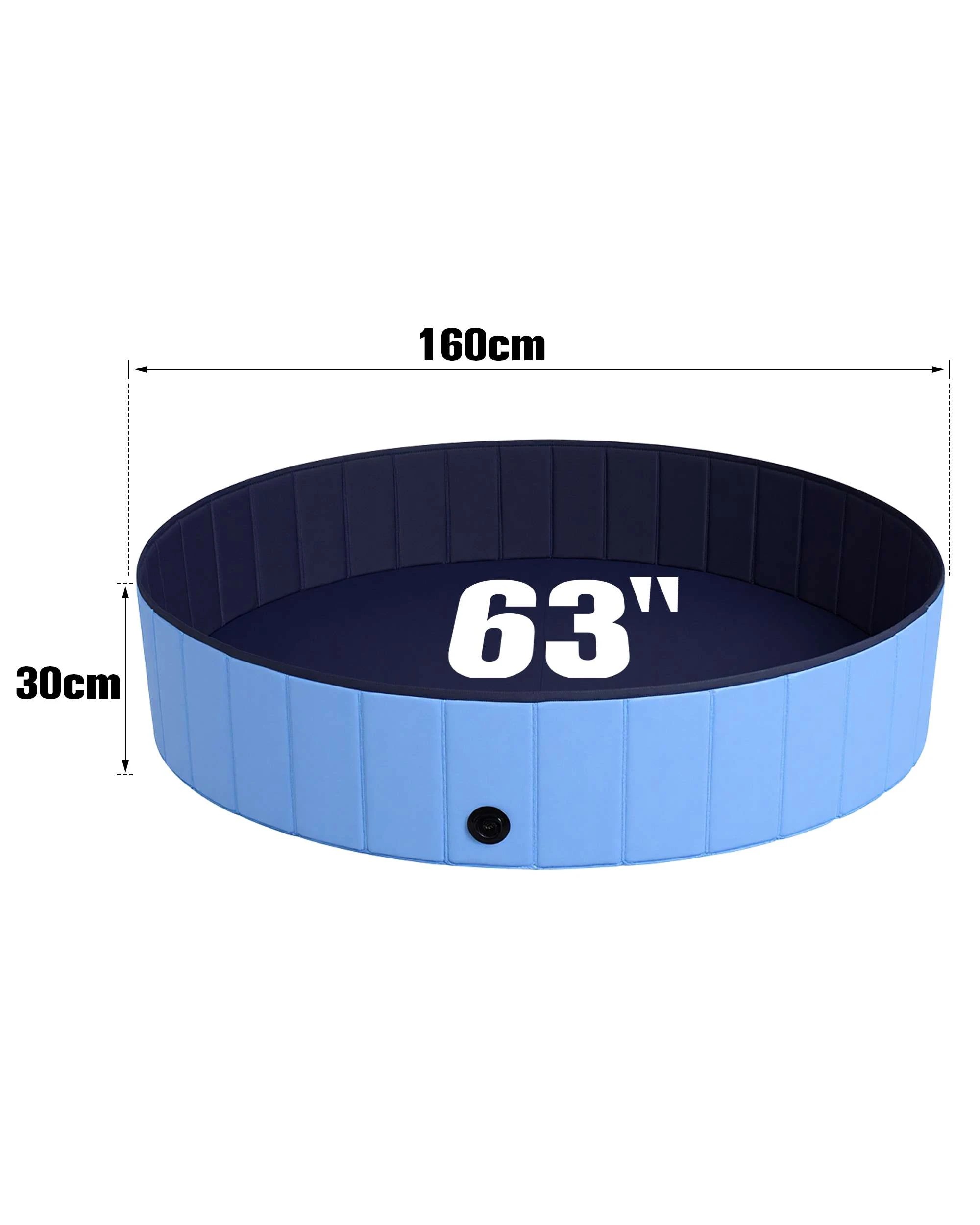 8 Advwin Foldable Dog Pool 160x30cm, Portable PVC Pet Swimming Pool & Bath Tub, 8 of 8
