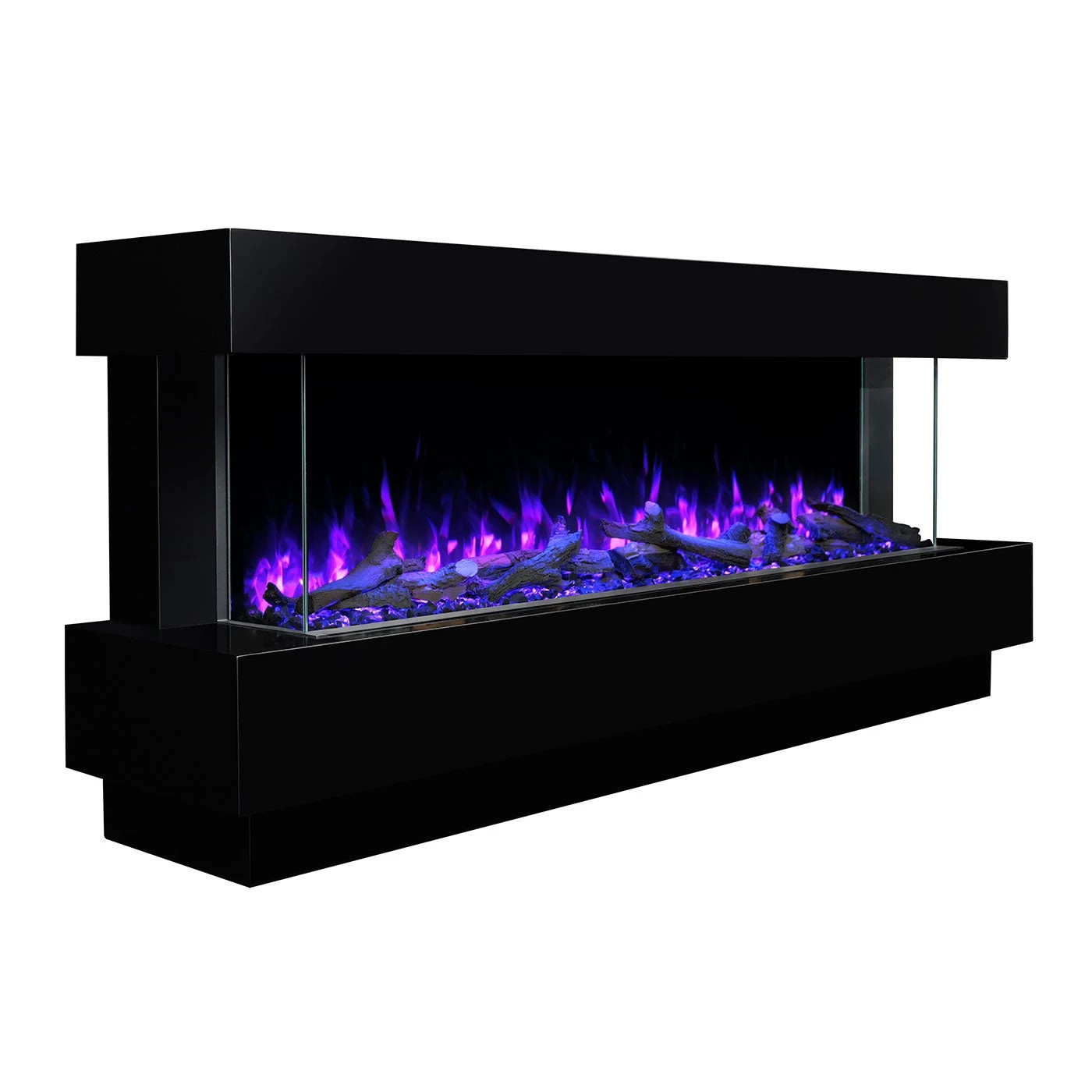 3 Moda Living Devon 3-Sided Extra Deep Electric Fireplace Black Frame Suite - Black, 3 of 6