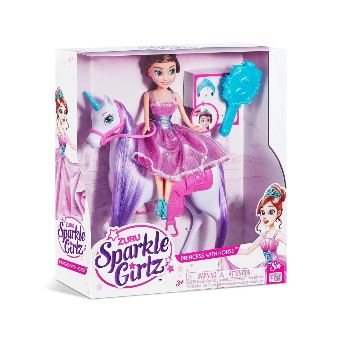 10 Sparkle Girlz Unicorn and Princess Doll Set by ZURU - Pink, 10 of 10