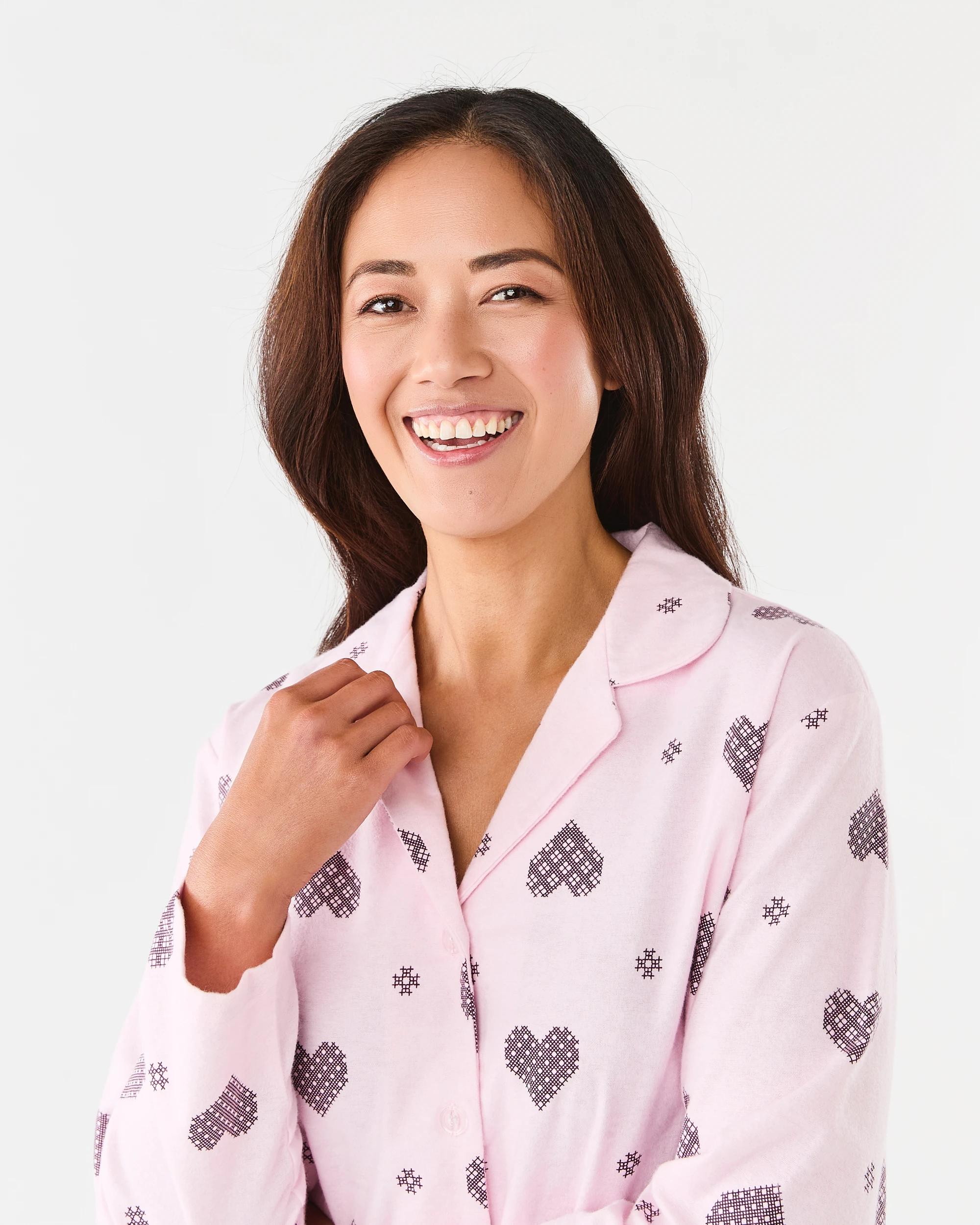 4 Cotton Print Flannel Pyjama Set Stitch Hrt, 4 of 7