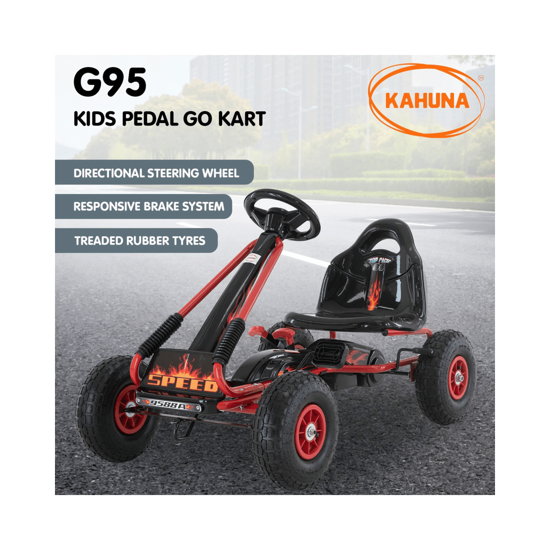 2 Kahuna G95 Kids Ride On Pedal-powered Go Kart - Red, 2 of 10