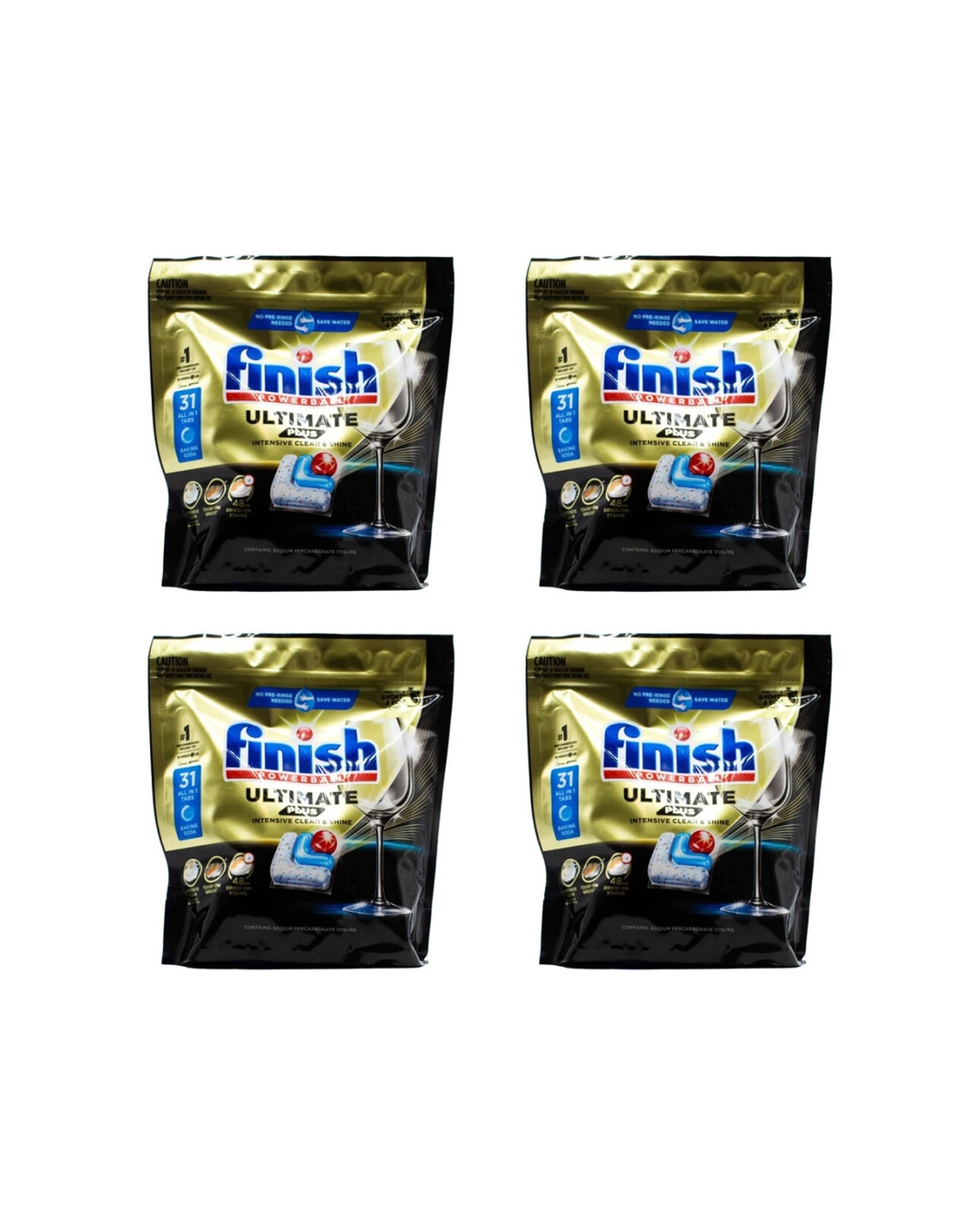 1 Finish Dishwasher Tablets 124pc Powerball Ultimate Plus All-In-1 Baking Soda, 1 of 3