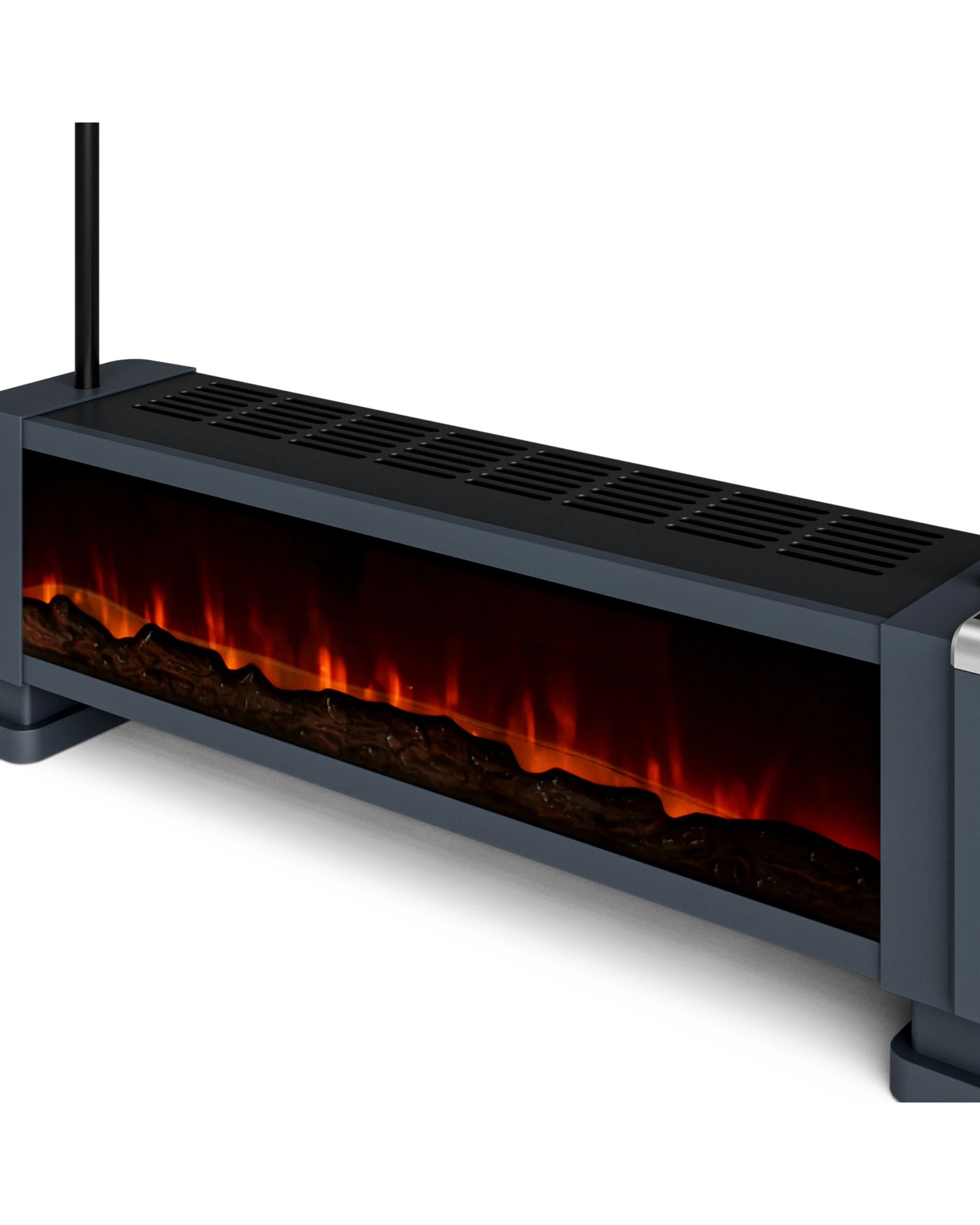 4 ADVWIN Baseboard Heater with 3D Flame 2200W Black, 4 of 6