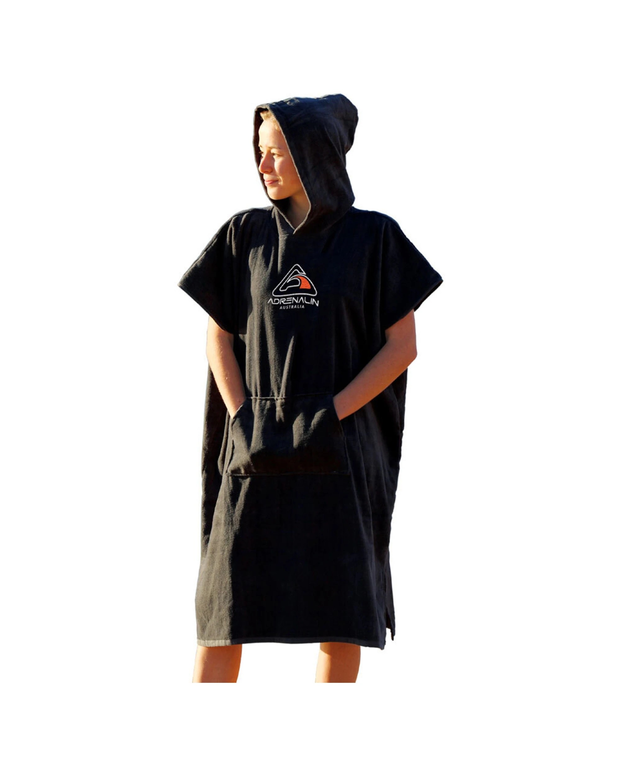 1 Adrenalin 100% Cotton Poncho Towel L - Black, 1 of 1