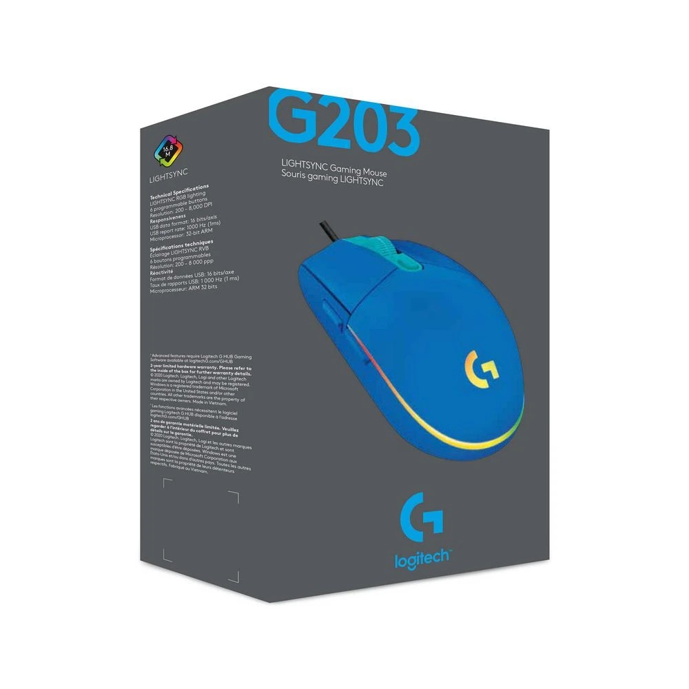 5 Logitech G203 LIGHTSYNC Gaming Mouse Blue, 5 of 6