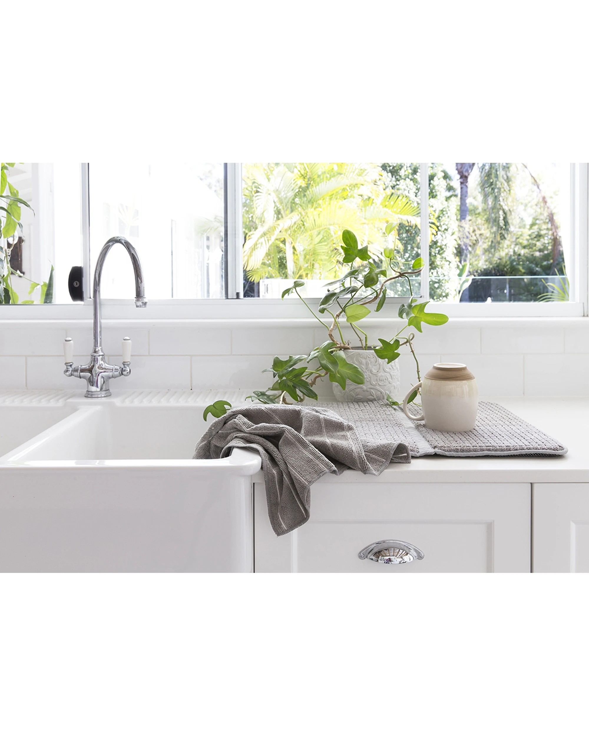 2 Bambury Kitchen Organisation Microfibre Deluxe Dish Drying Mat 2PK - Grey, 2 of 2