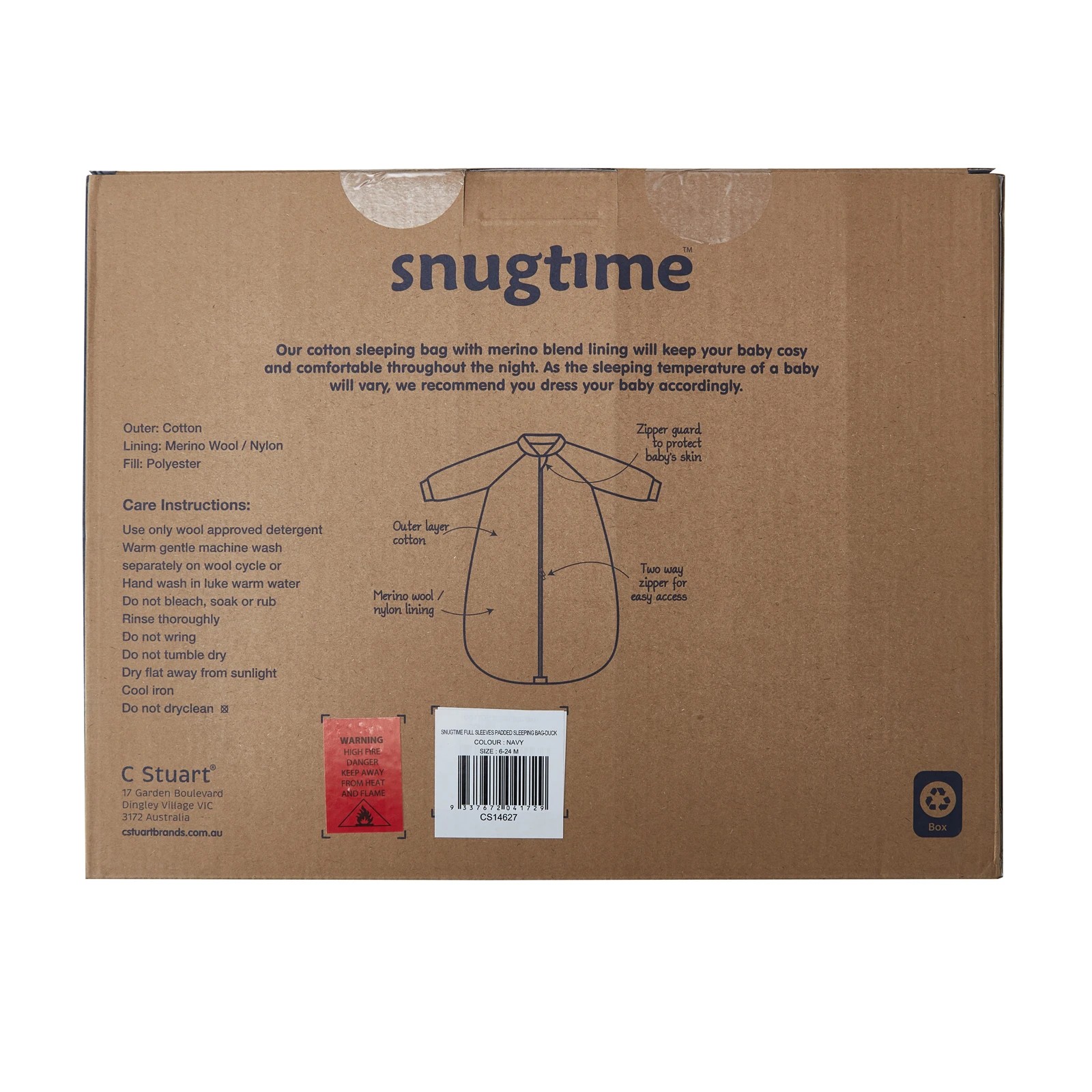 7 Snugtime Merino Lined Full Sleeves Padded Sleeping bag Duck, 7 of 7