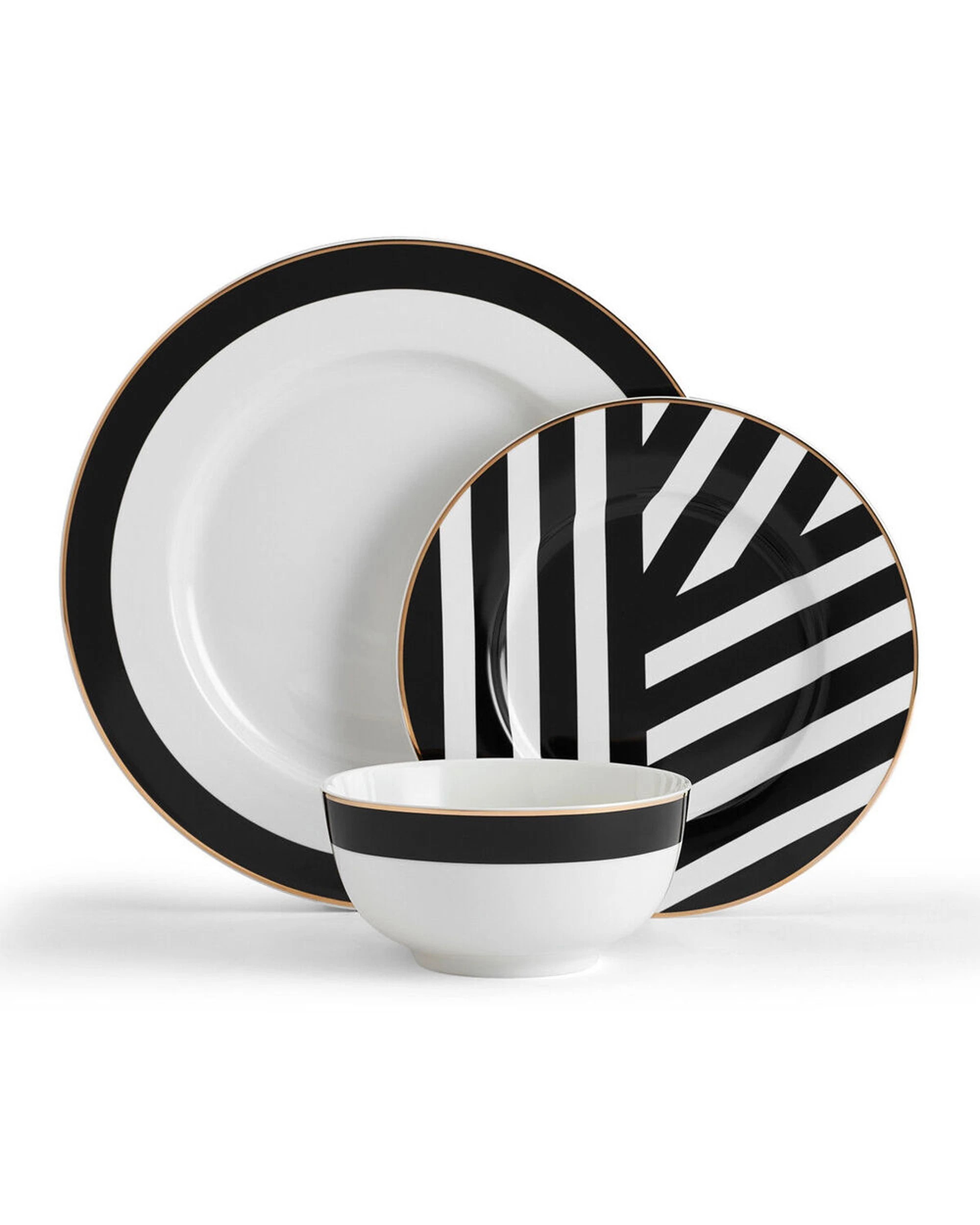 1 Mikasa Luxe Deco 12pc China Dinner Bowls Plates Set - Multi, 1 of 6