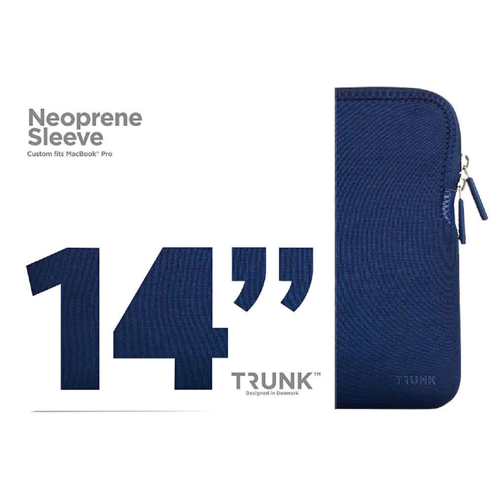 1 TRUNK Neoprene Laptop Sleeve 14" Navy, 1 of 7