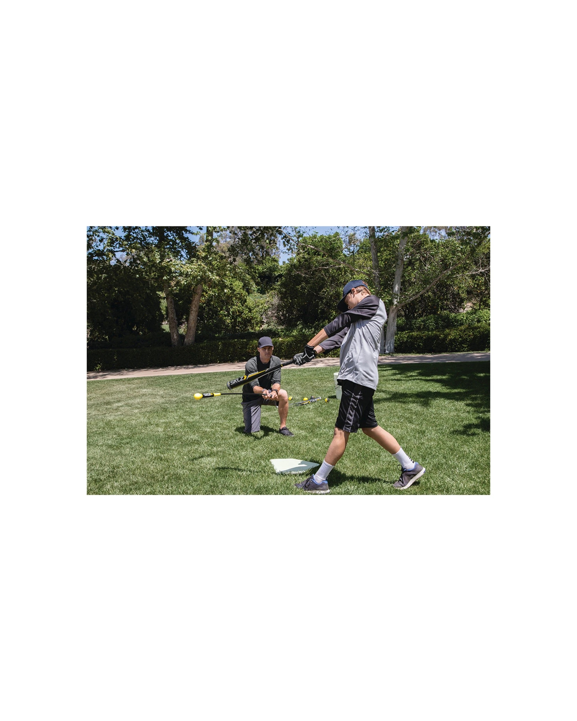 3 Sklz 58 Target Swing Softball Baseball Trainer Batting Practice Training Aid - Black, 3 of 4