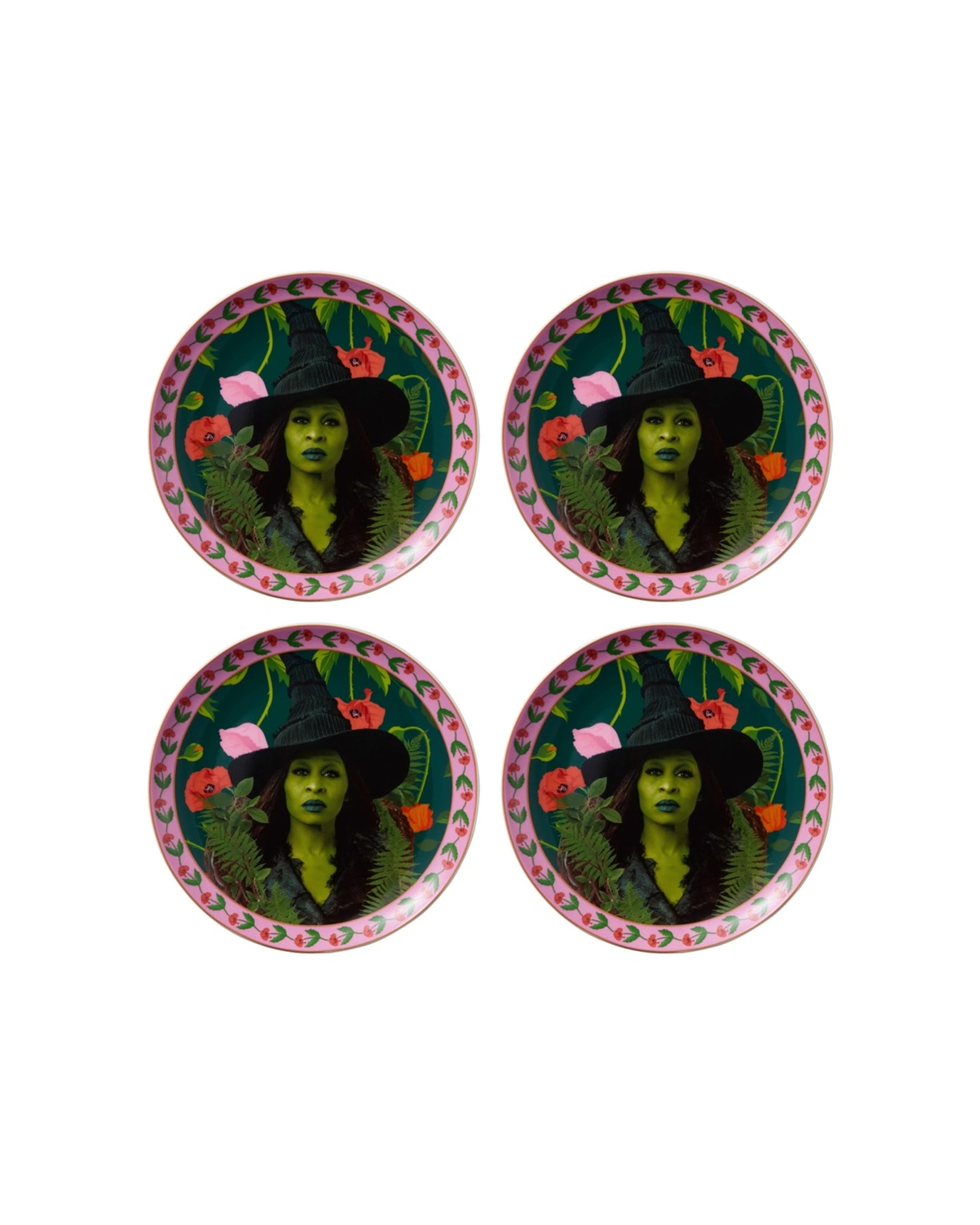 1 Maxwell & Williams 4x Wicked Themed Coupe Side Plate Set 19cm Feel - Multi, 1 of 2