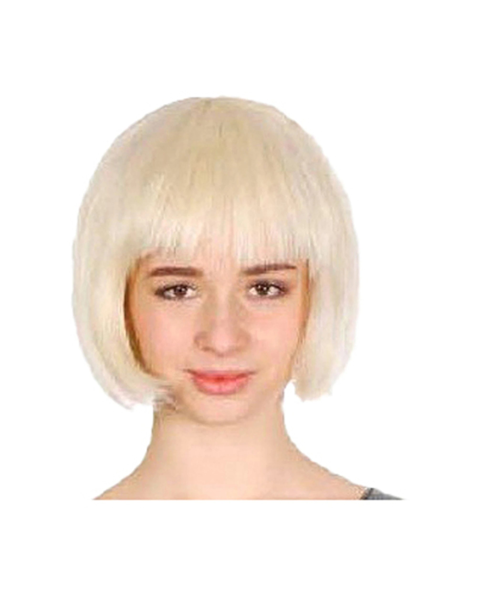 1 JD Party Short Blunt Fringe Bob Wig Costume Accessory Bright Blonde - Yellow, 1 of 1