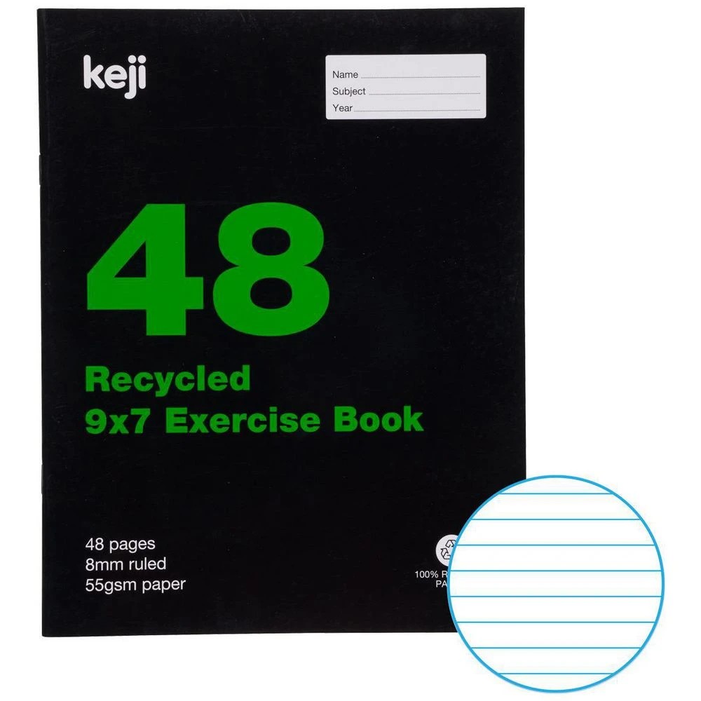 1 Keji 9x7" 55gsm 8mm Ruled Exercise Book 48 Page, 1 of 3