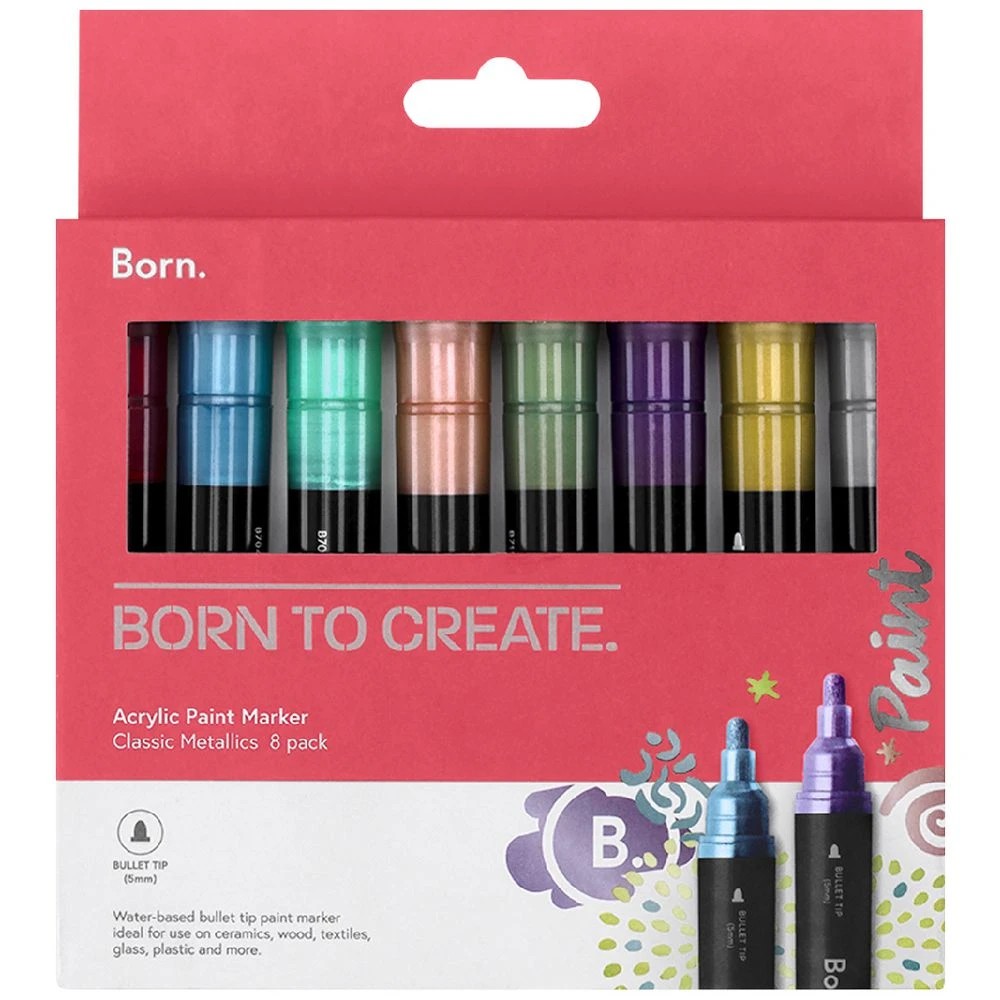3 Born Acrylic Paint Marker 5mm Metallic 8 Pack, 3 of 4