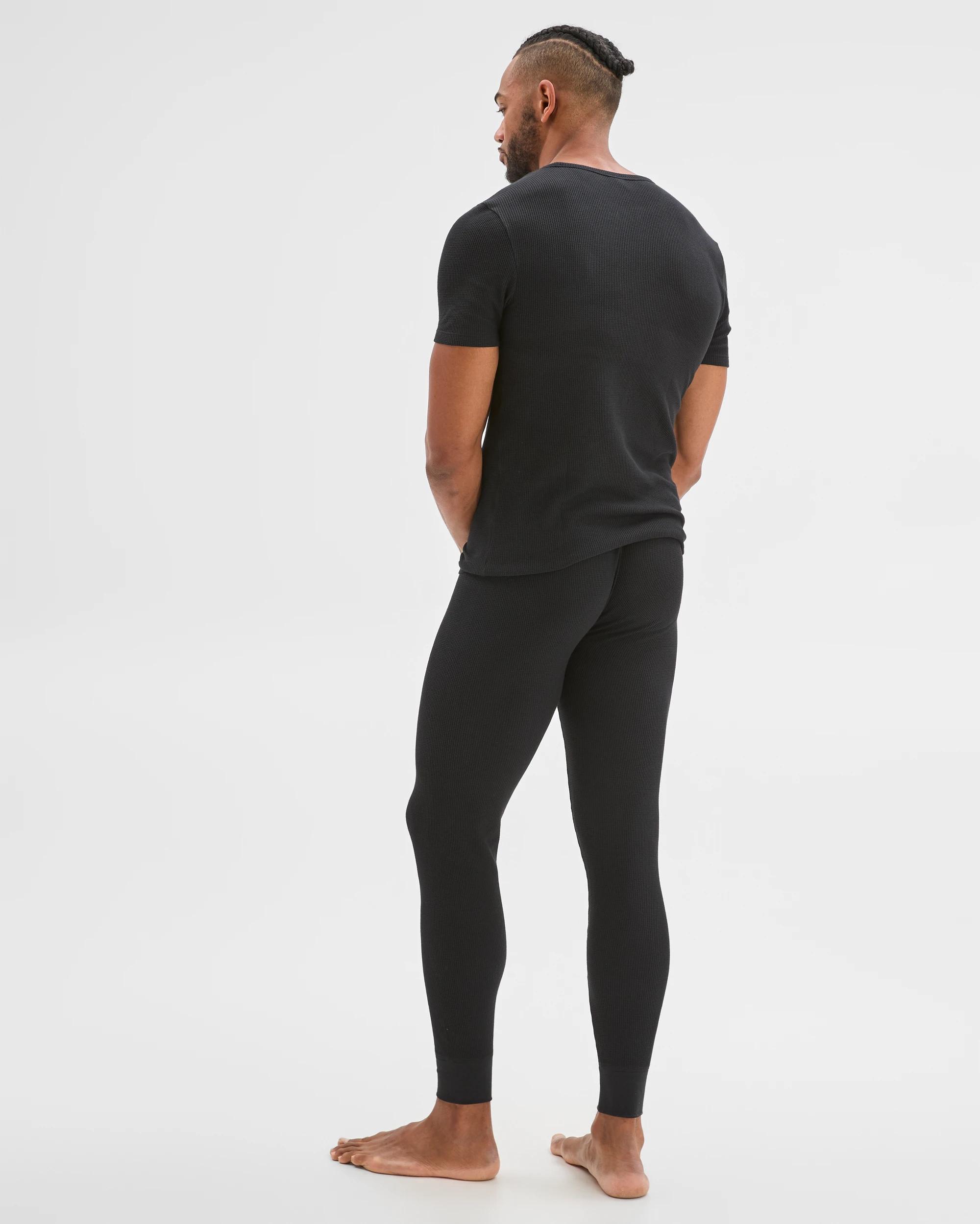 2 Maxx Australian Cotton Blend Waffle Thermal Pants BLACK, 2 of 5