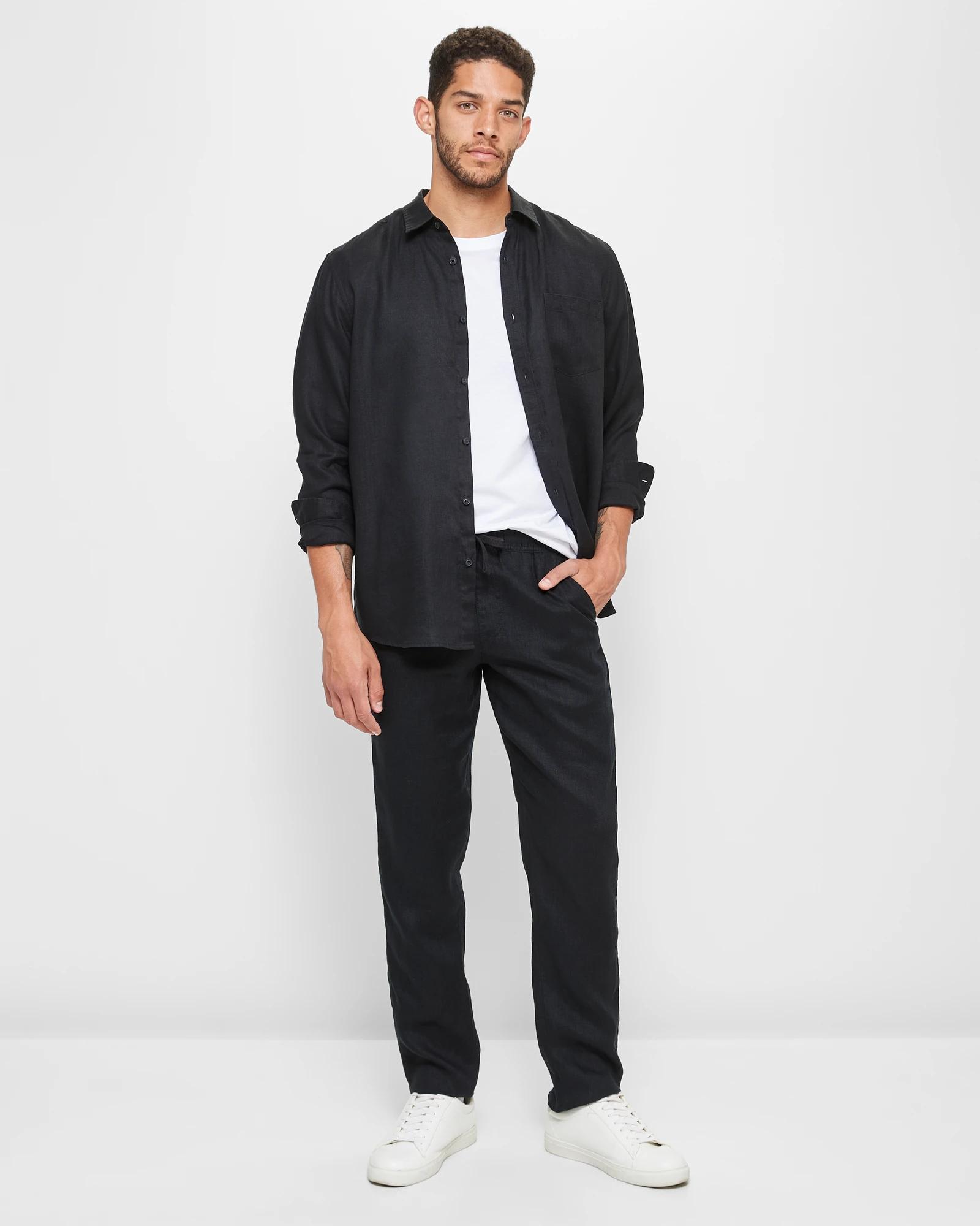 2 Target European Linen Pants BLACK, 2 of 5