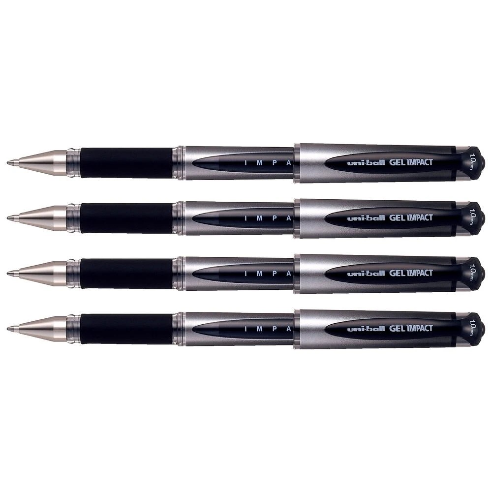 3 Uni-Ball Gel Impact Gel Pen 1mm Black 4 Pack, 3 of 3