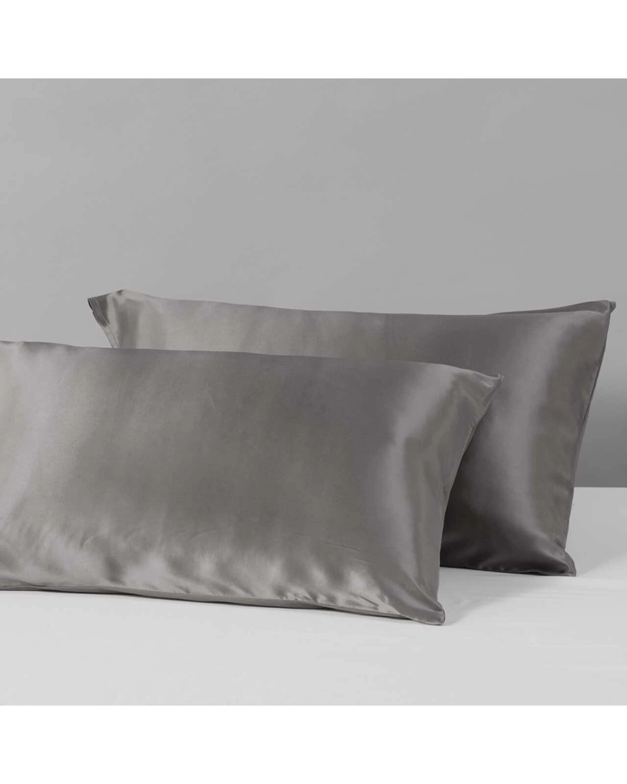 1 Canningvale Beautysilks Mulberry Silk Pillowcase Twin Pack Platinum - Grey, 1 of 1