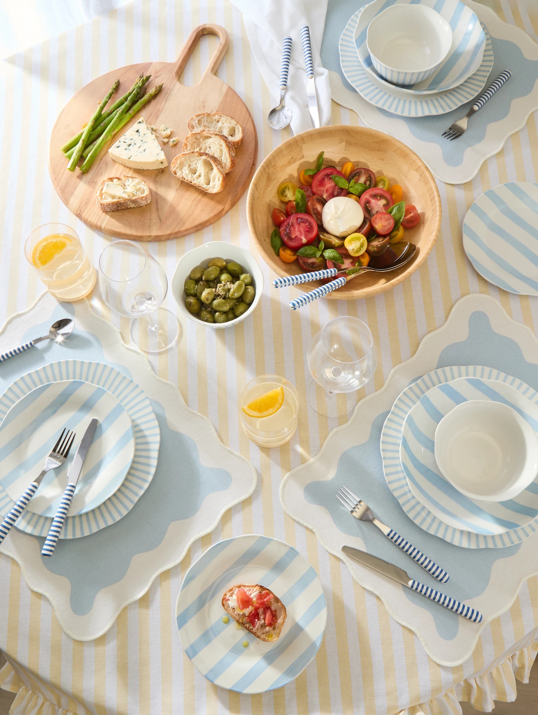 6 Extra Large Yellow Stripe Tablecloth, 6 of 6