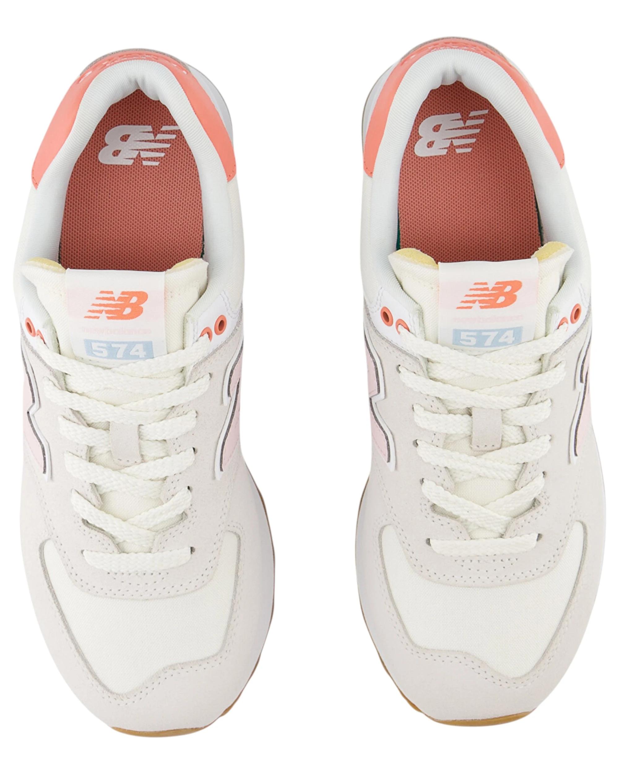 3 New Balance Womens 574 Athletic Shoes GREY/PINK, 3 of 5