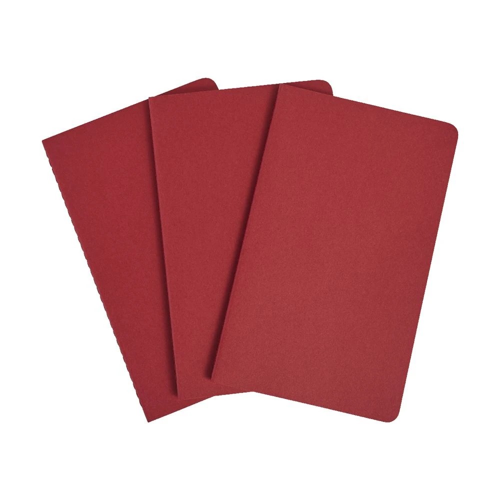 3 Moleskine Cahier Large Notebook Plain 3 Pack Red, 3 of 4