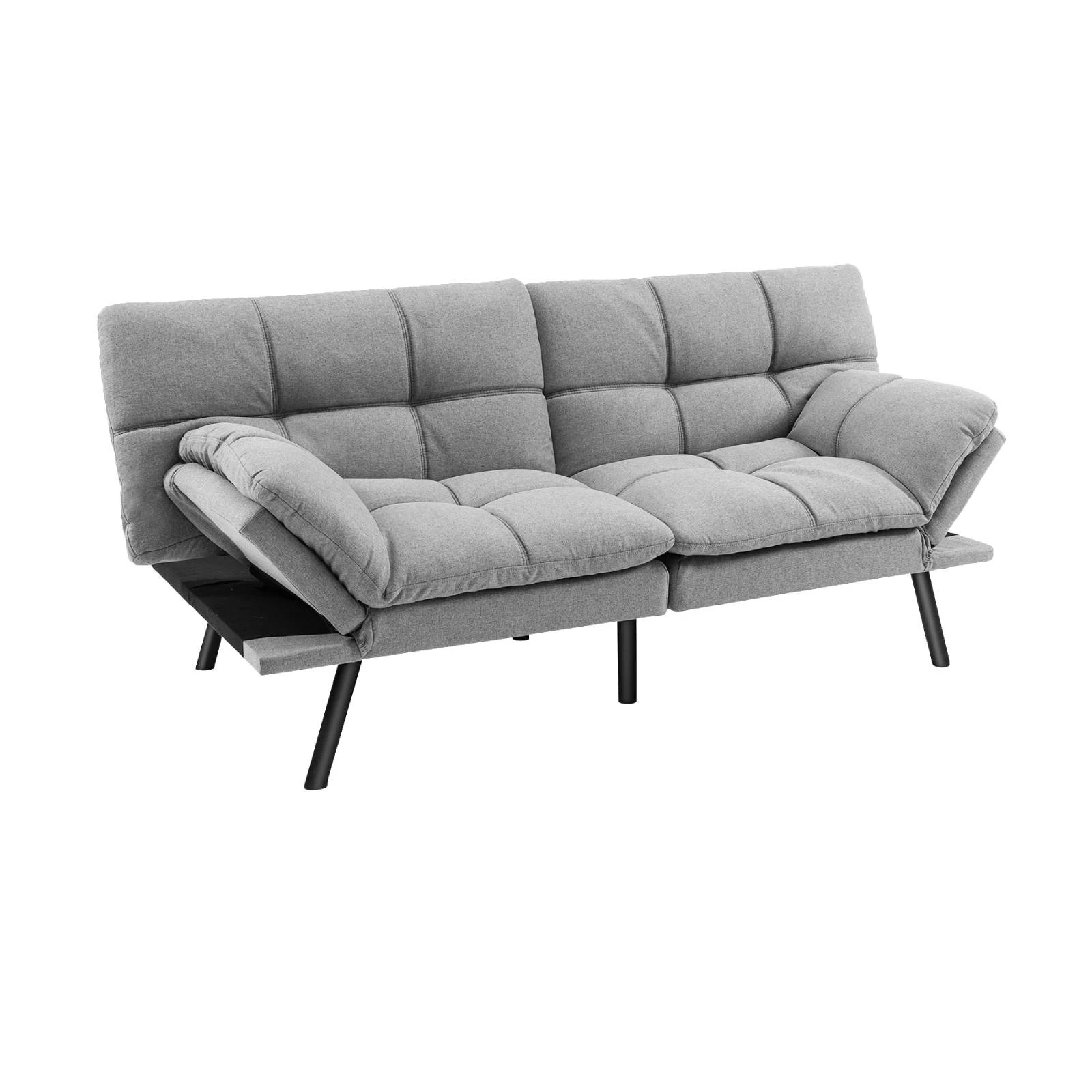 1 Costway Convertible Sofa Bed Memory Foam Couch Lounge Recliner Chair, 1 of 4