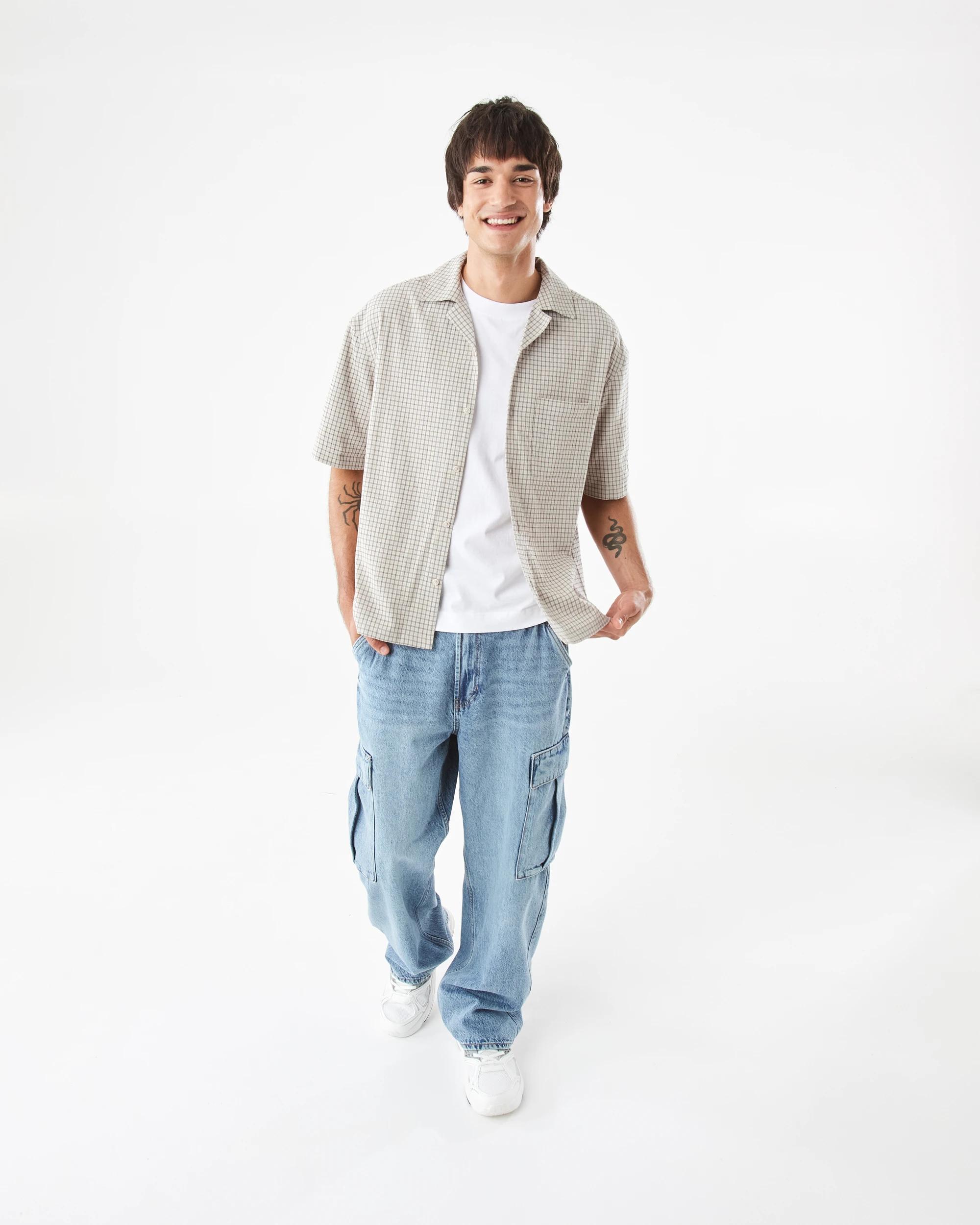 2 Short Sleeve Boxy Check Shirt Bge Check, 2 of 10