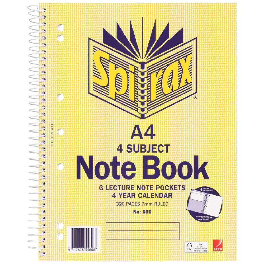 1 Spirax A4 4 Subject Notebook 320 Page, 1 of 4