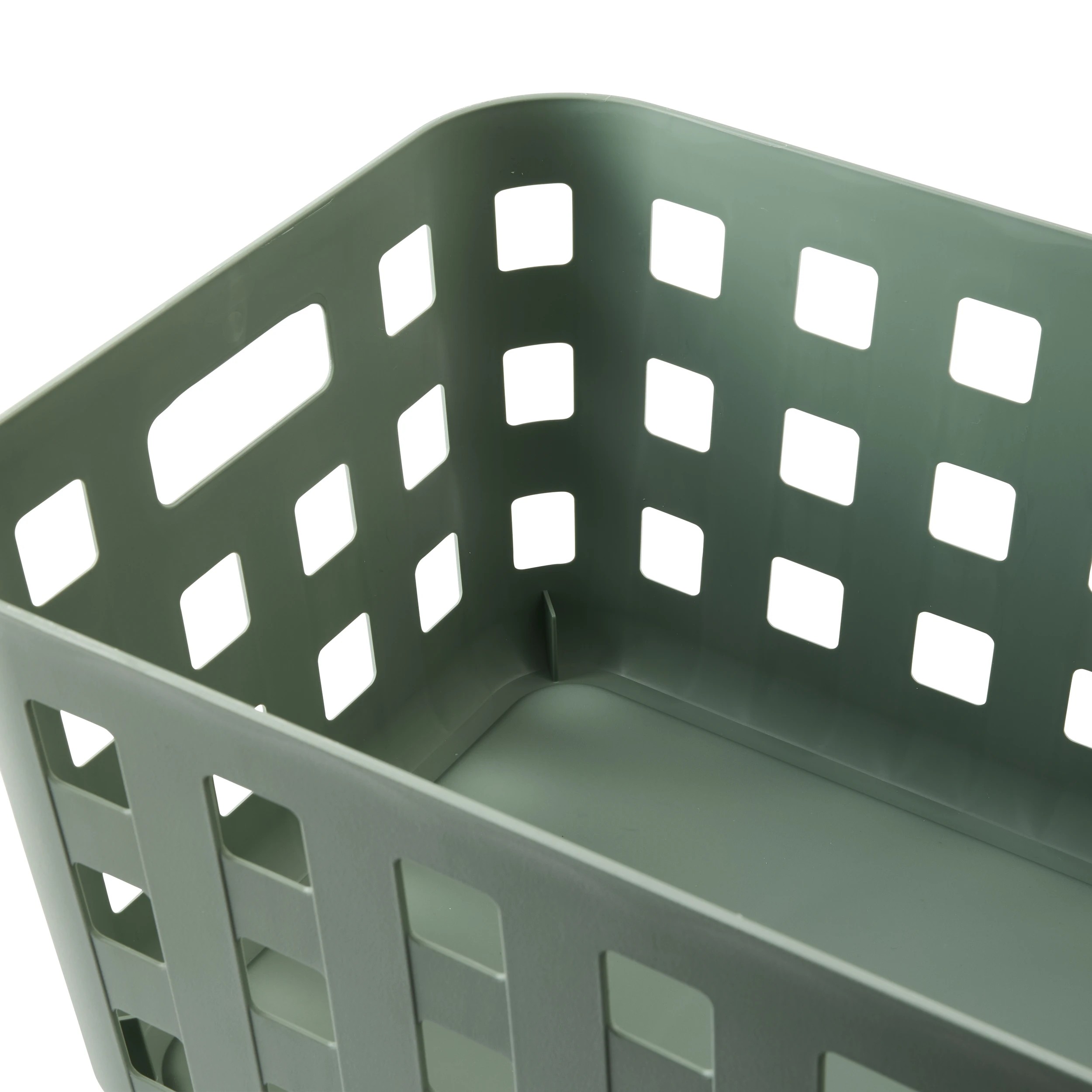 7 28L Rectangle Trellis Basket with Lid - Green, 7 of 9