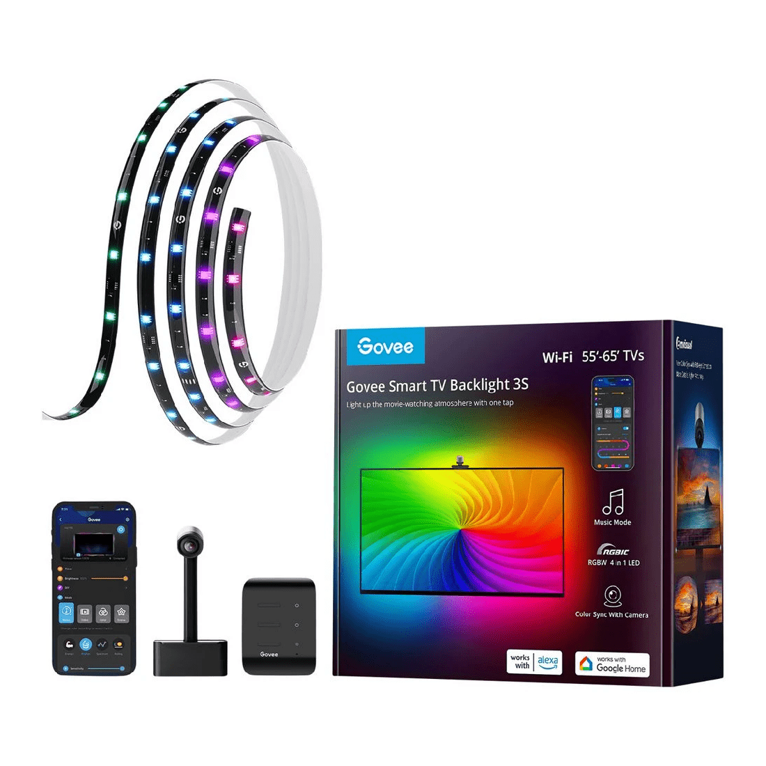 1 Govee Smart TV Backlight 3S 55"-65", 1 of 10