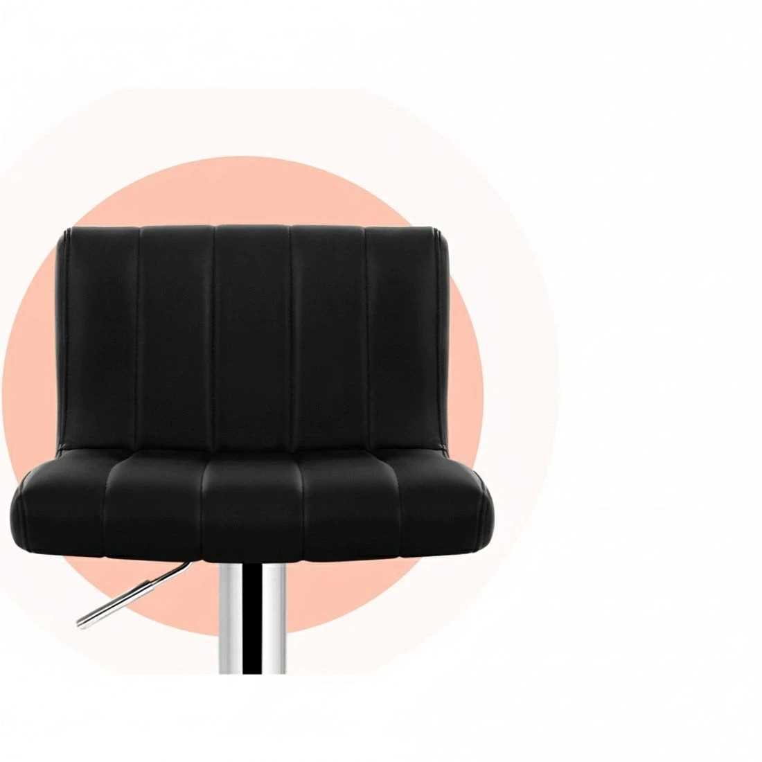 4 Artiss 4x Bar Stools Gas Lift Leather - Black, 4 of 5